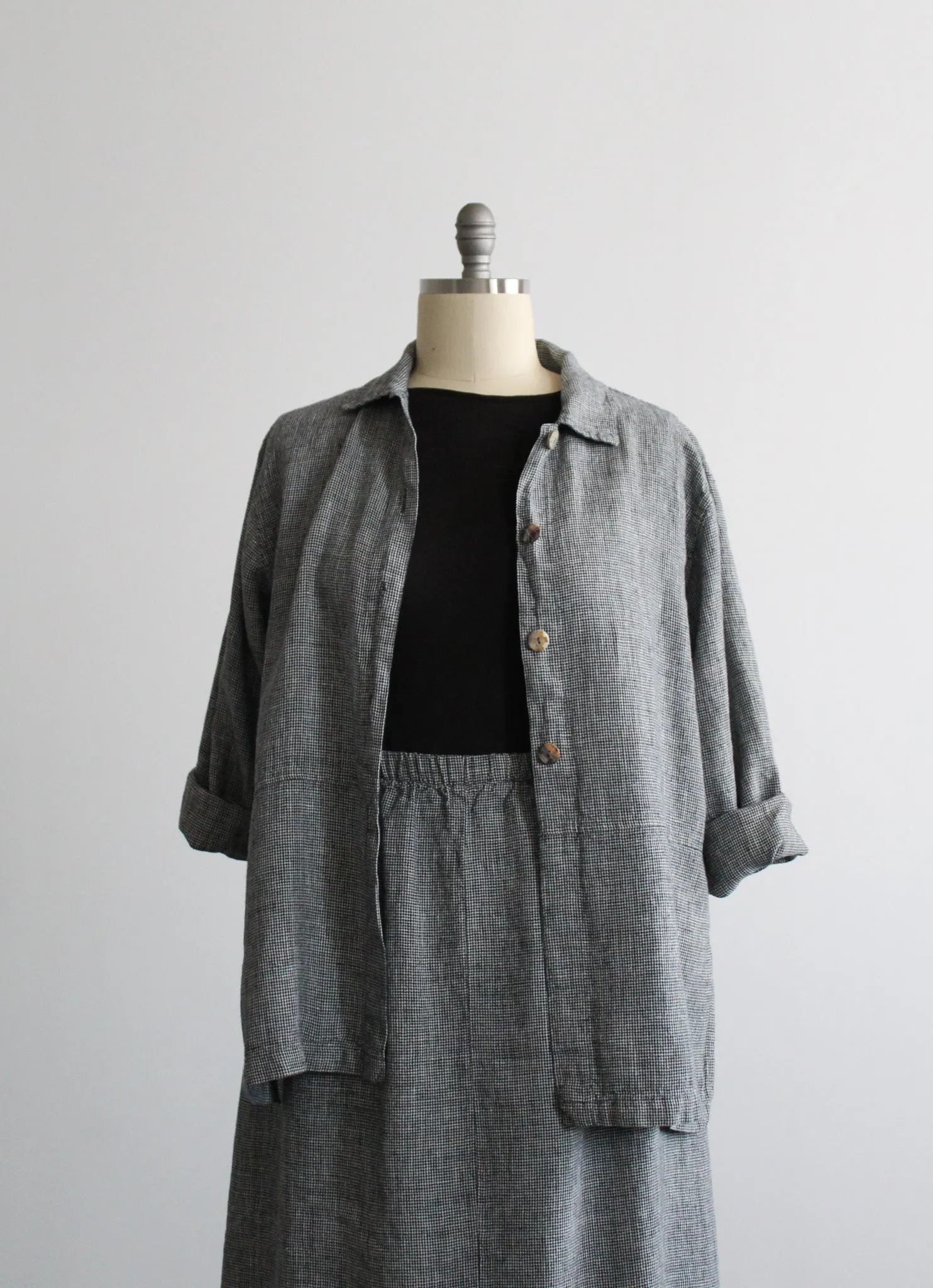 linen gingham dress set 1919 Vintage
