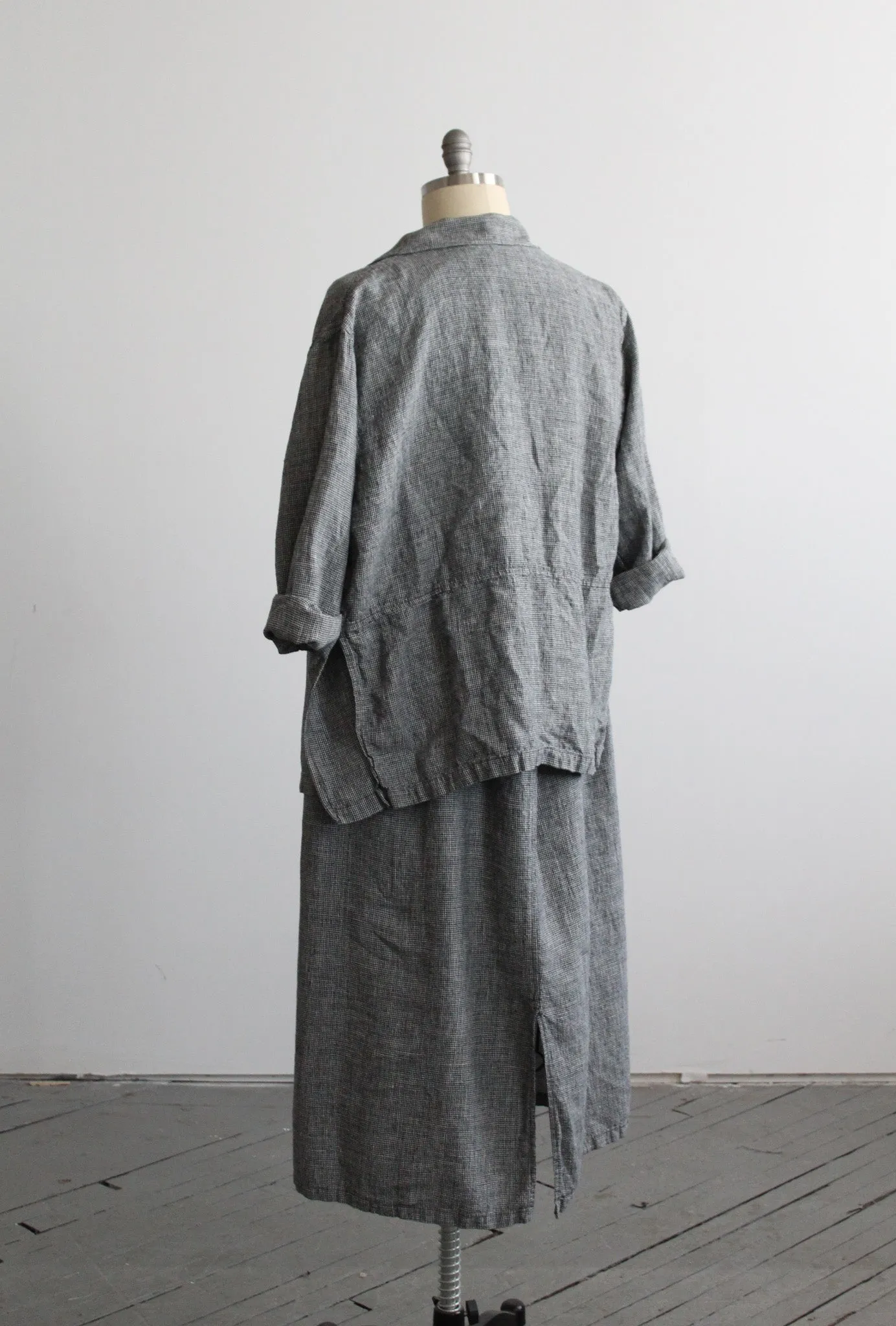 linen gingham dress set 1919 Vintage