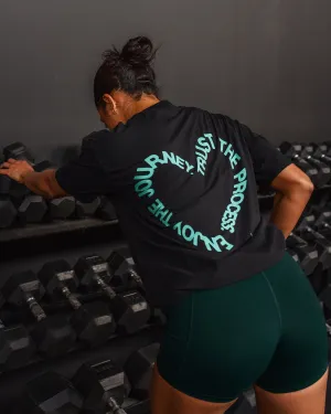 Love The Process FLXCotton Oversize Tee - Black-Agate Green