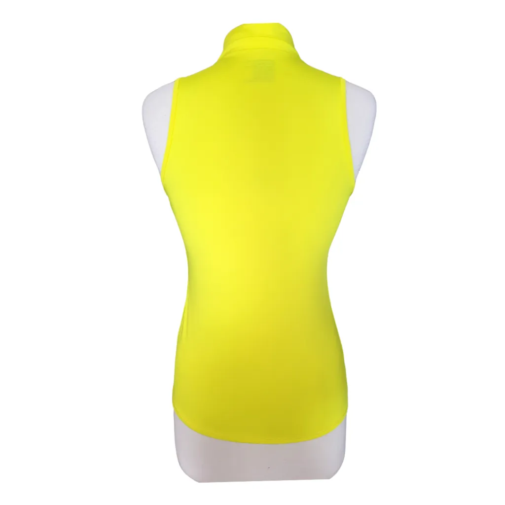 Lucky in Love Bright Yellow Sleeveless Golf Top Size S MSP$72