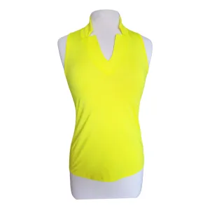 Lucky in Love Bright Yellow Sleeveless Golf Top Size S MSP$72