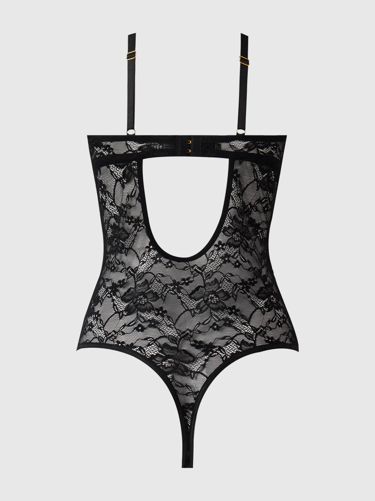 Mabel Lace Underwire Lace Up Teddy by Frederick's of Hollywood
