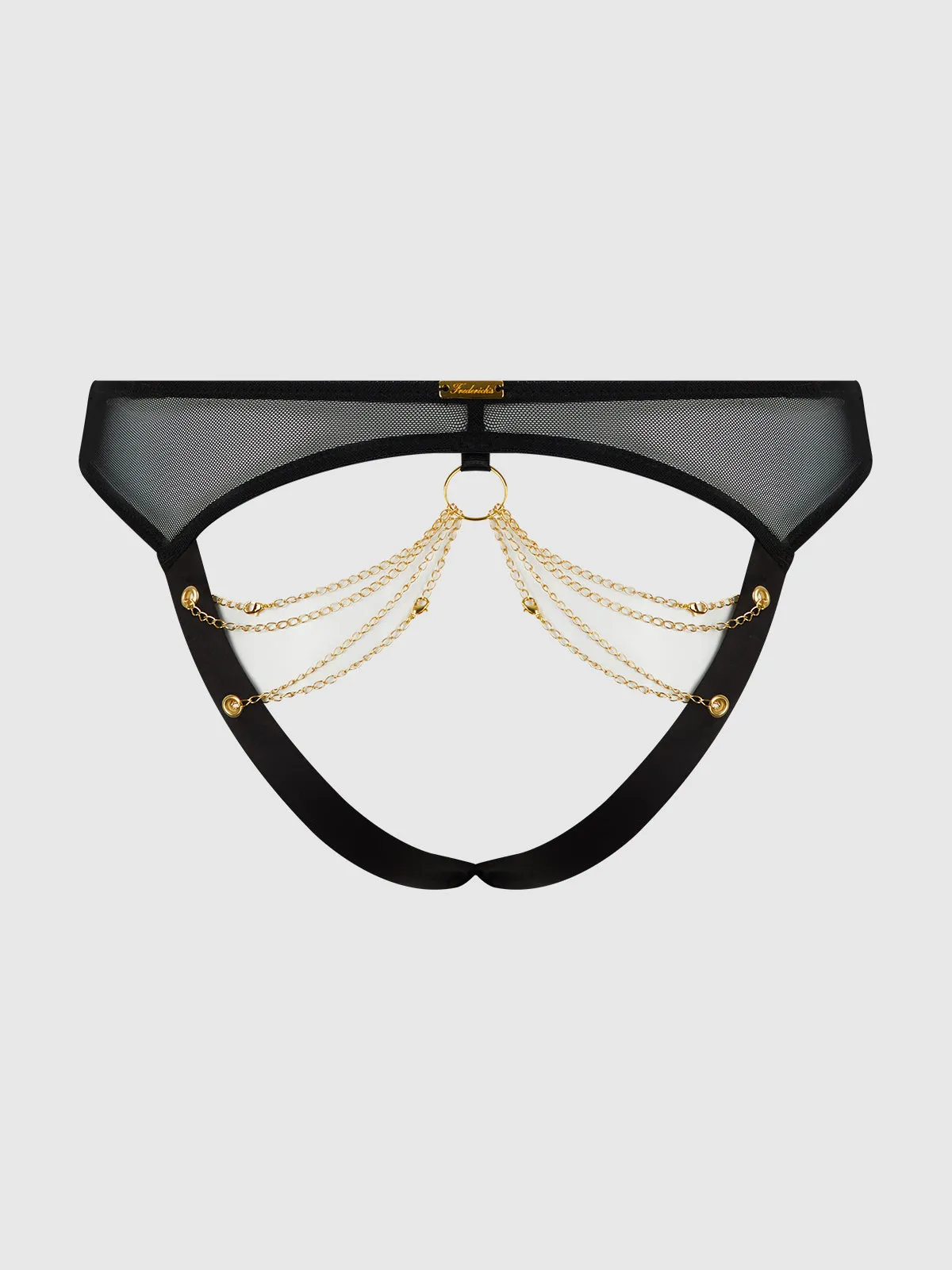 Maeve Chain & Lace Cage Back Hipster by Frederick's of Hollywood