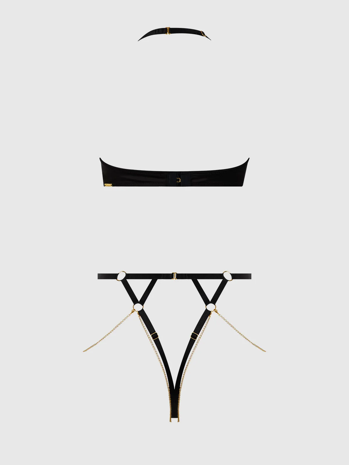 Maeve Chain & Lace Open Cup & Crotchless Harness Teddy by Frederick's of Hollywood