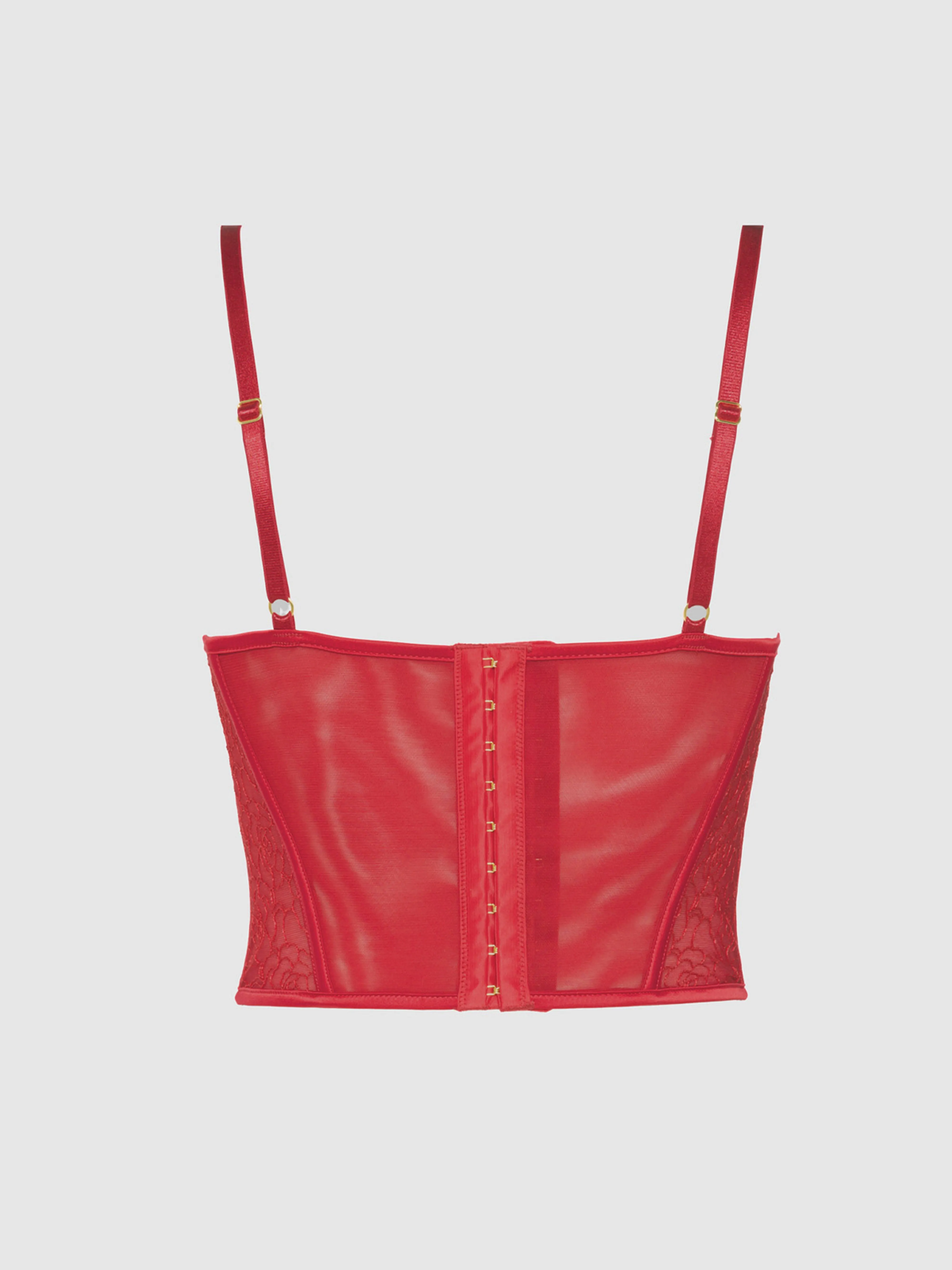 Melrose Satin & Lace Underwire Bustier by Frederick's of Hollywood
