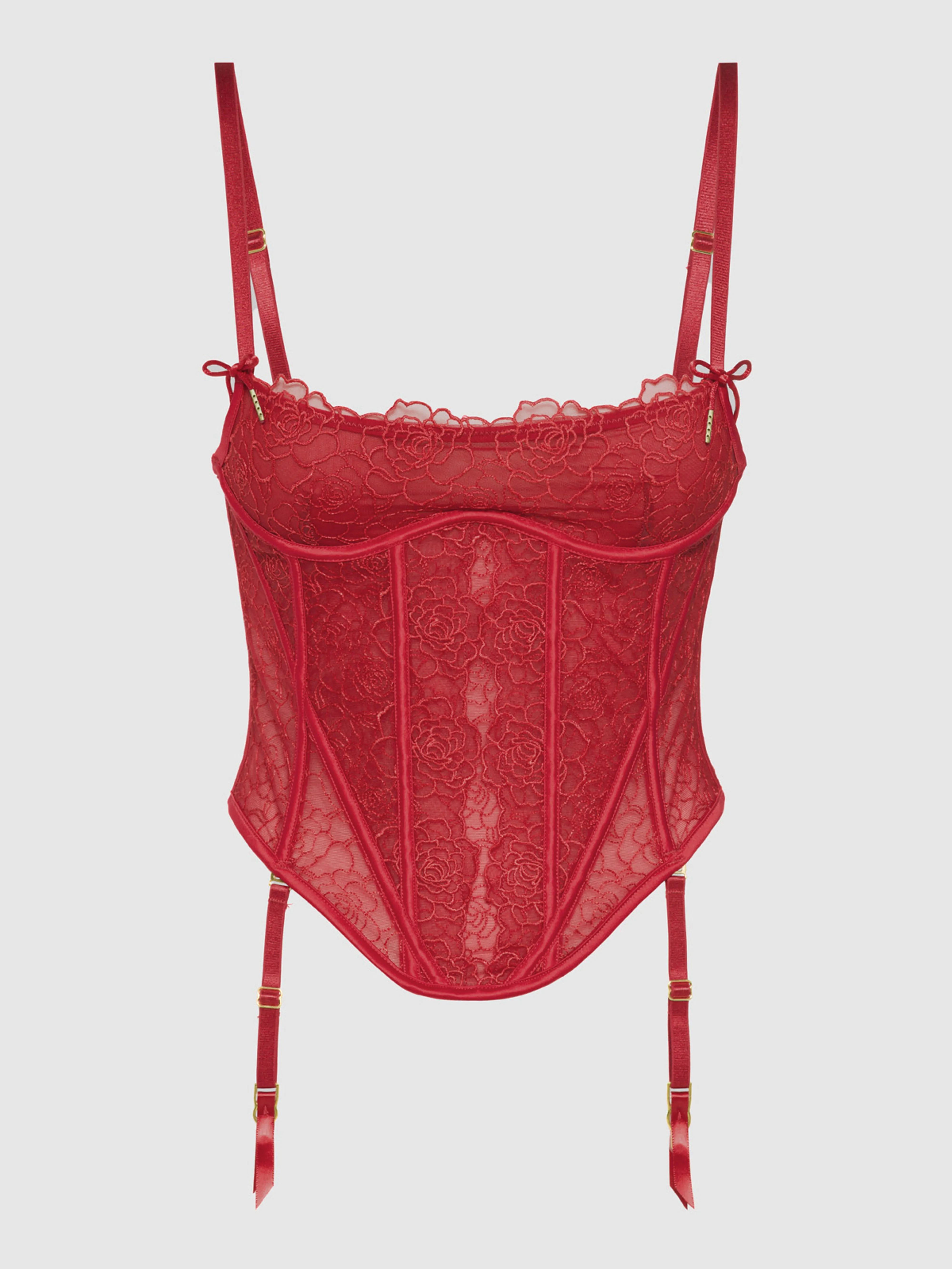 Melrose Satin & Lace Underwire Bustier by Frederick's of Hollywood