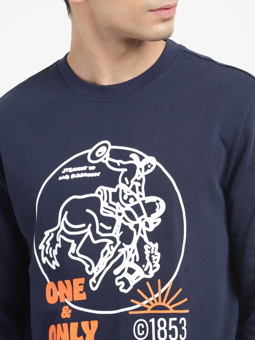 Men's Graphic Print Crew Neck Sweatshirt Navy LEVI'S