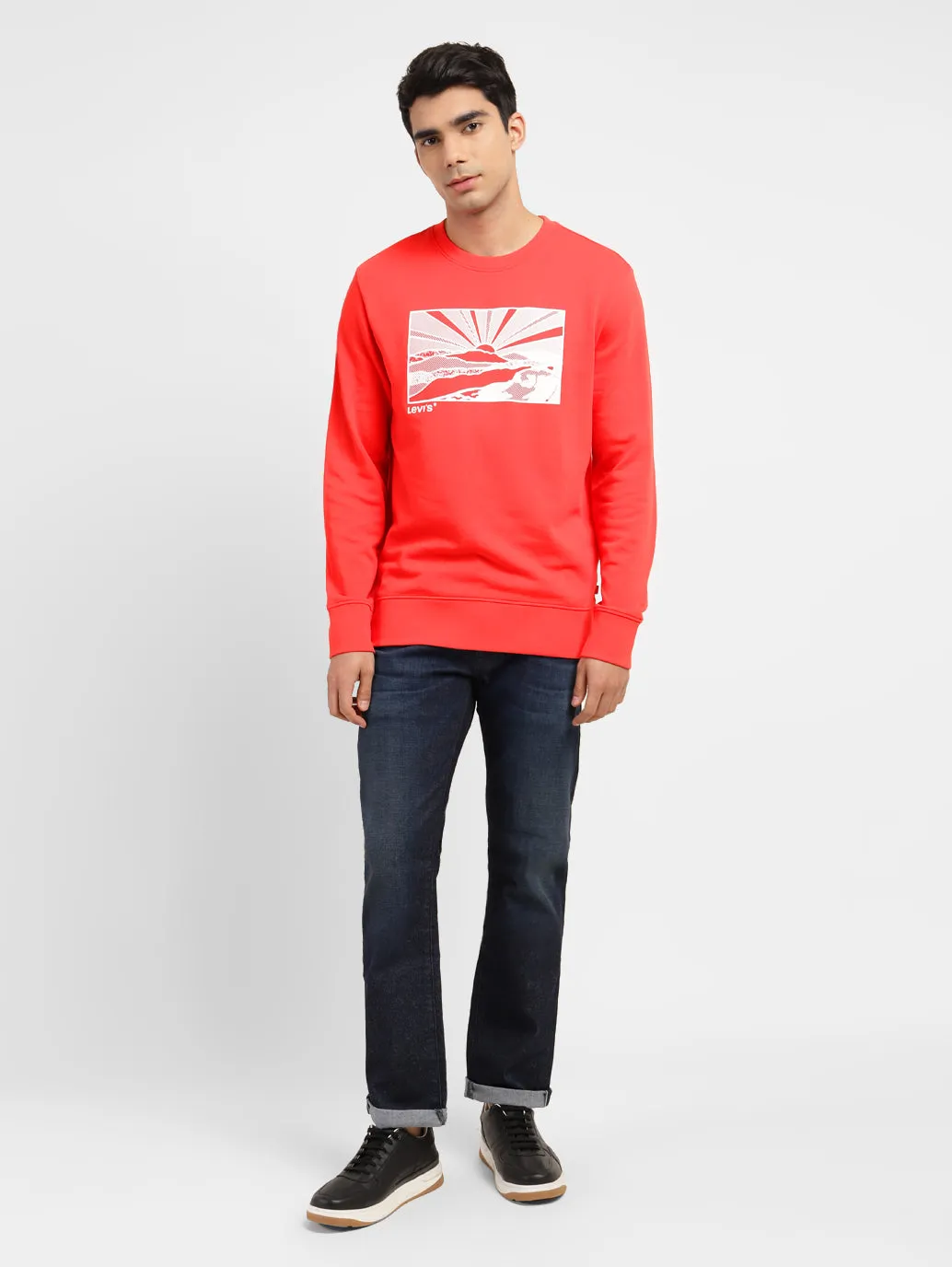 Men's Graphic Print Crew Neck Sweatshirt Red LEVI'S