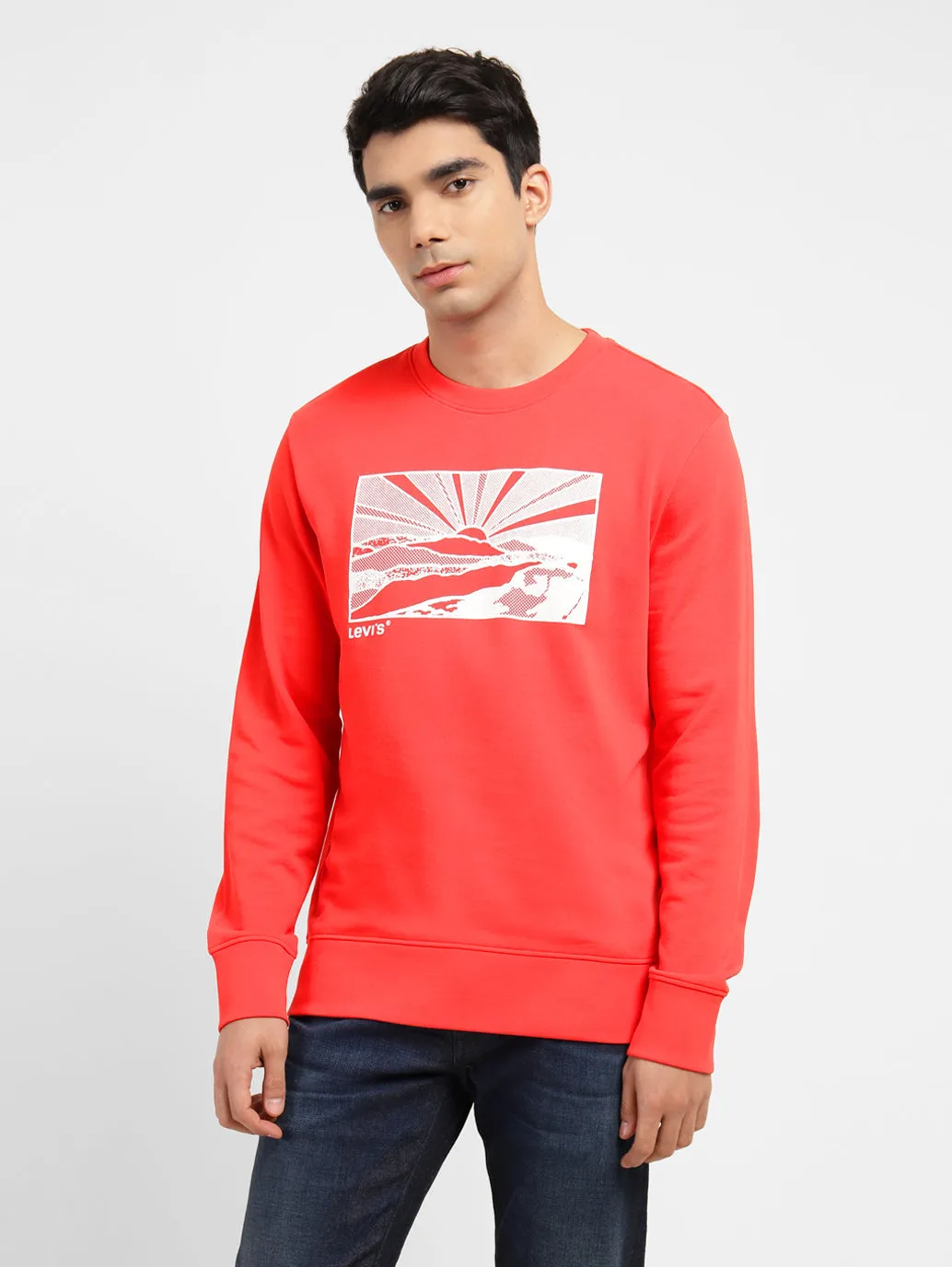 Men's Graphic Print Crew Neck Sweatshirt Red LEVI'S