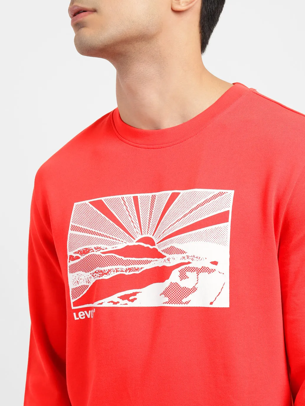 Men's Graphic Print Crew Neck Sweatshirt Red LEVI'S