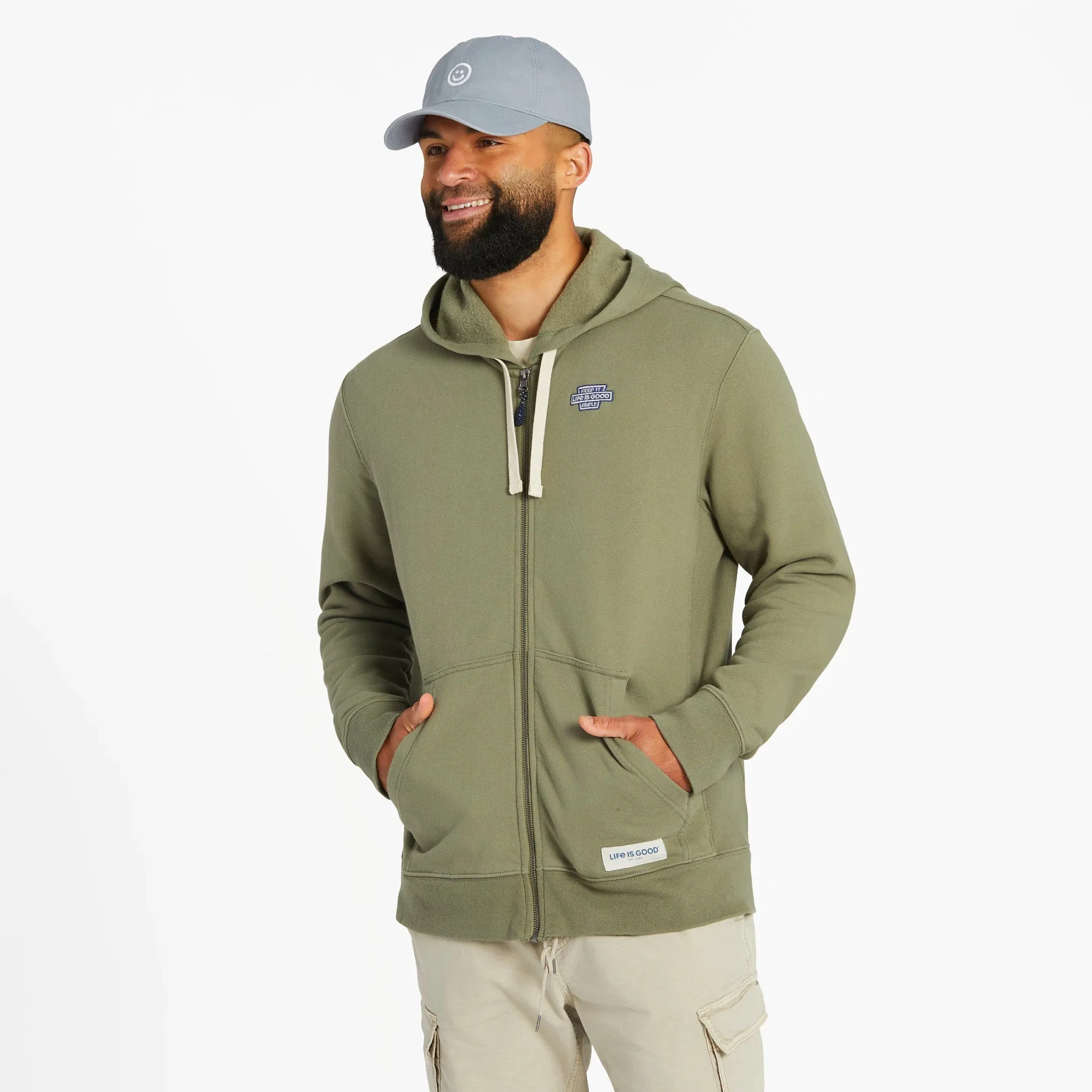 Men's Keep it Simple Sign Simply True Fleece Zip Hoodie LIFE IS GOOD