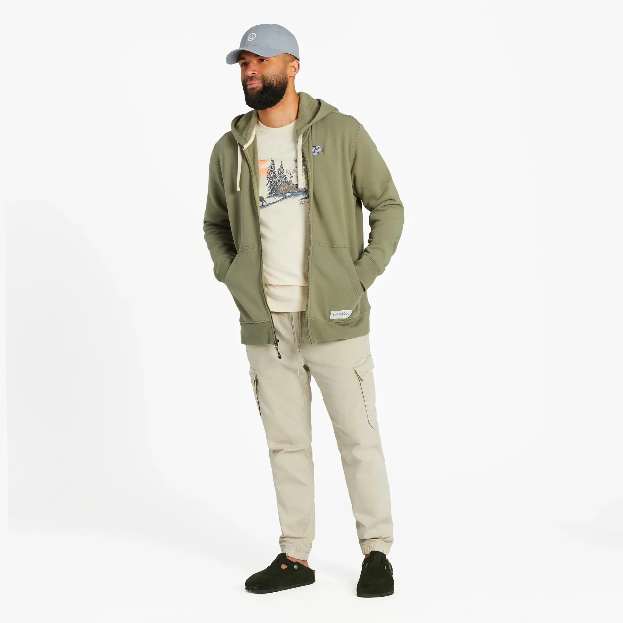 Men's Keep it Simple Sign Simply True Fleece Zip Hoodie LIFE IS GOOD
