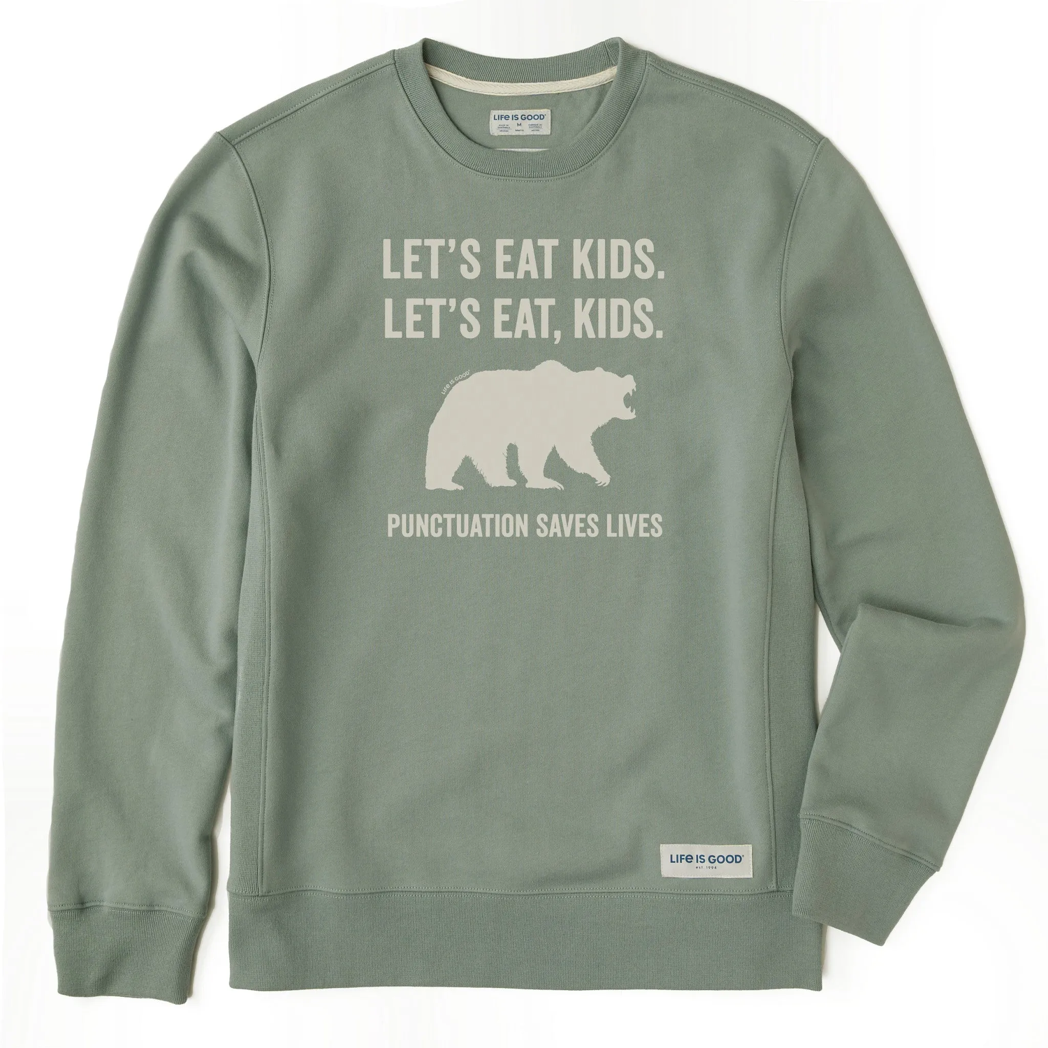 Men's Let's Eat, Kids Simply True Crew LIFE IS GOOD