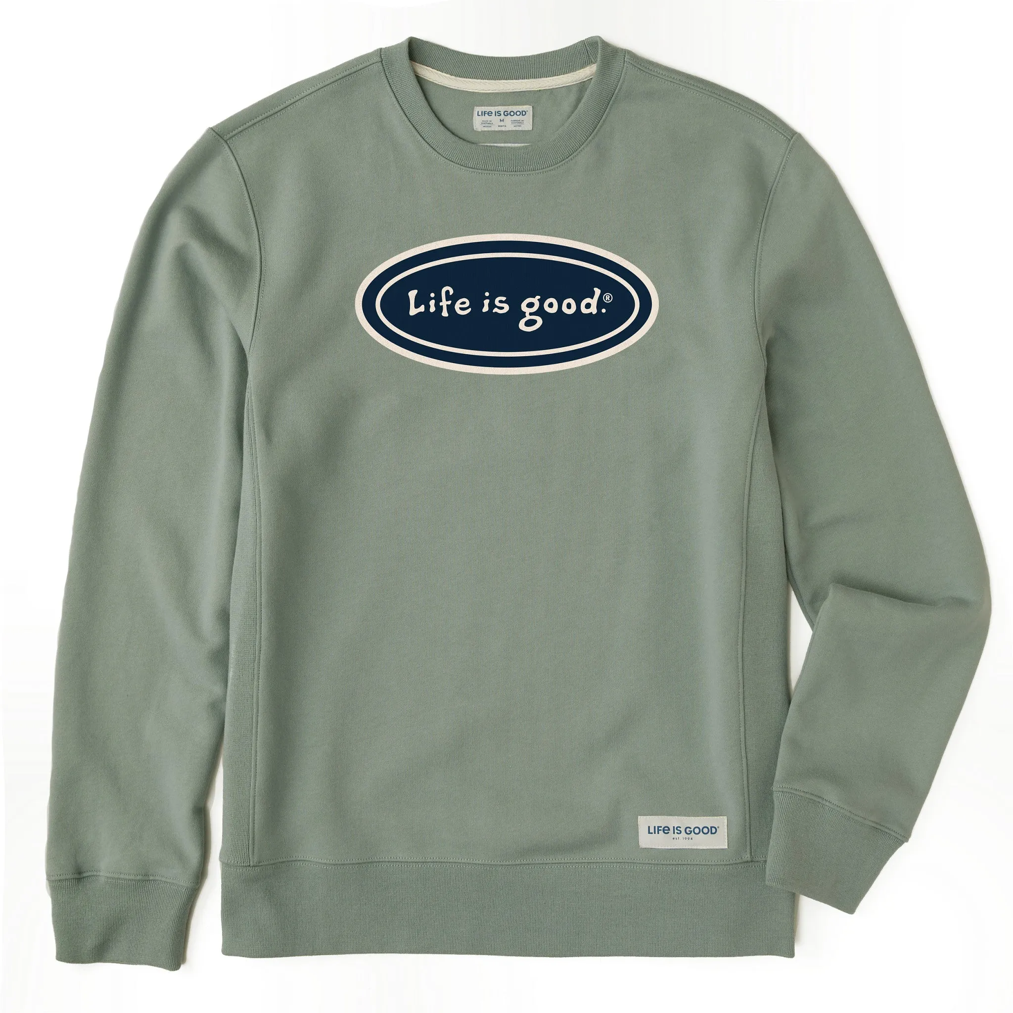 Men's LIG Vintage Oval Simply True Fleece Crew LIFE IS GOOD