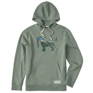 Men's Macro Micro Dogscape Simply True Fleece Hoodie LIFE IS GOOD