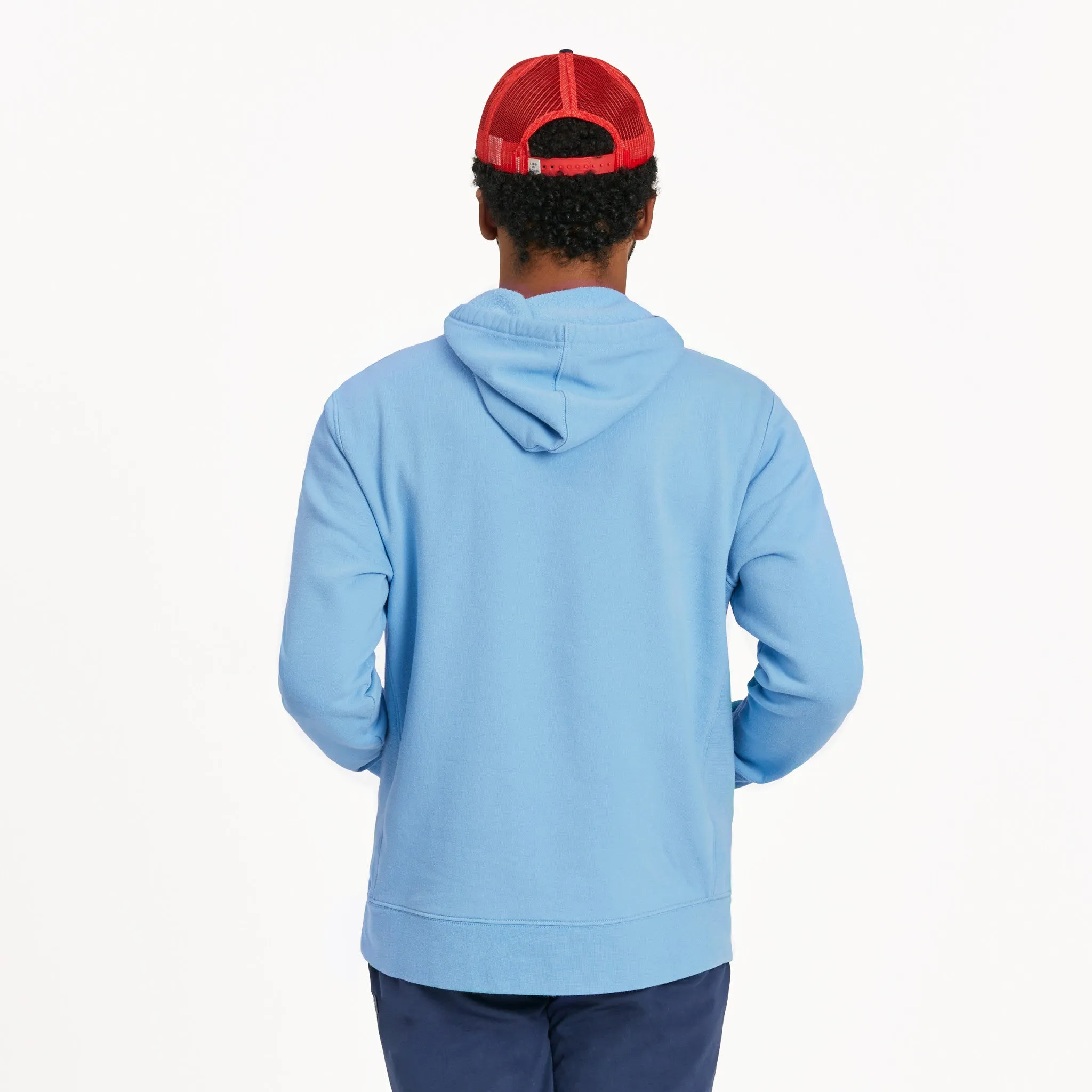 Men's Palm Sea Stripe Simply True Fleece Hoodie LIFE IS GOOD