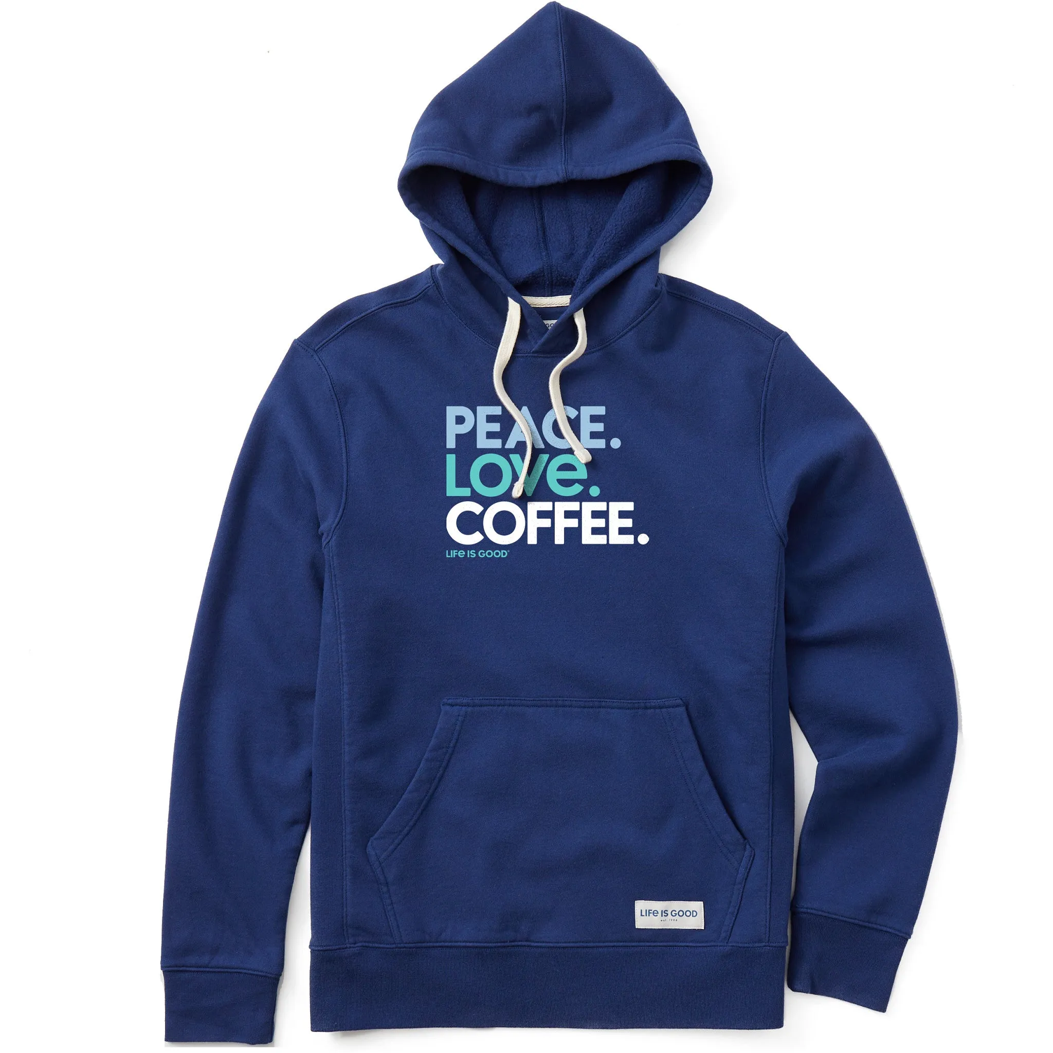 Men's Peace Love Coffee Simply True Fleece Hoodie LIFE IS GOOD