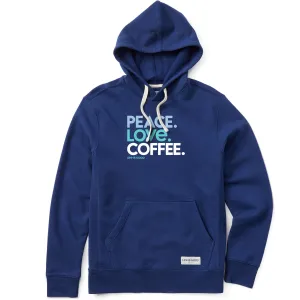 Men's Peace Love Coffee Simply True Fleece Hoodie LIFE IS GOOD