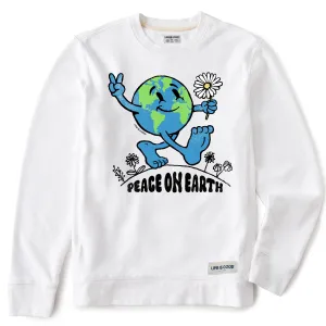 Men's Peace on Earth Globe Walker Simply True Crew LIFE IS GOOD