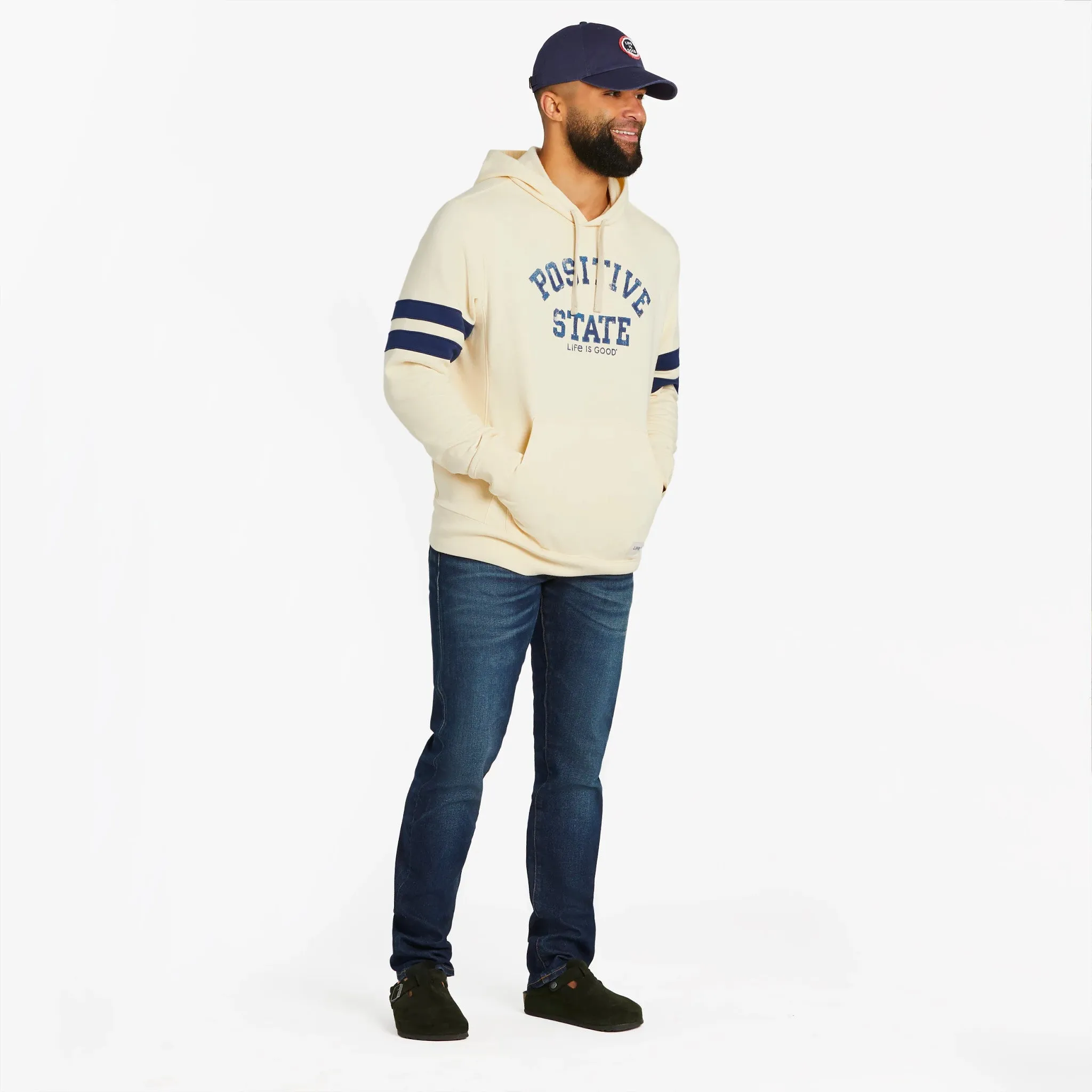 Men's Positive State Retro Simply True Fleece Hoodie LIFE IS GOOD