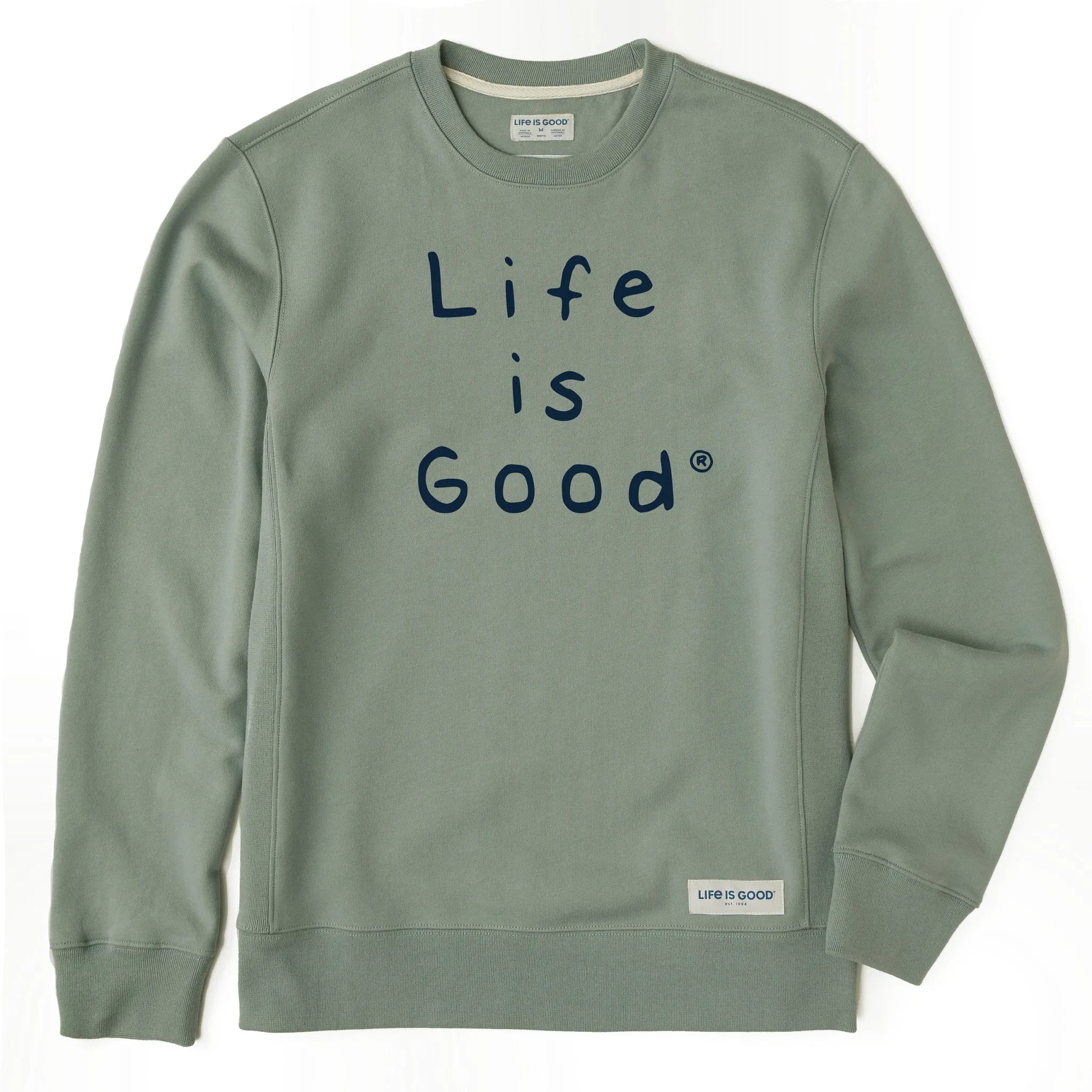 Men's Quirky Stacked LIG Simply True Fleece Crew LIFE IS GOOD