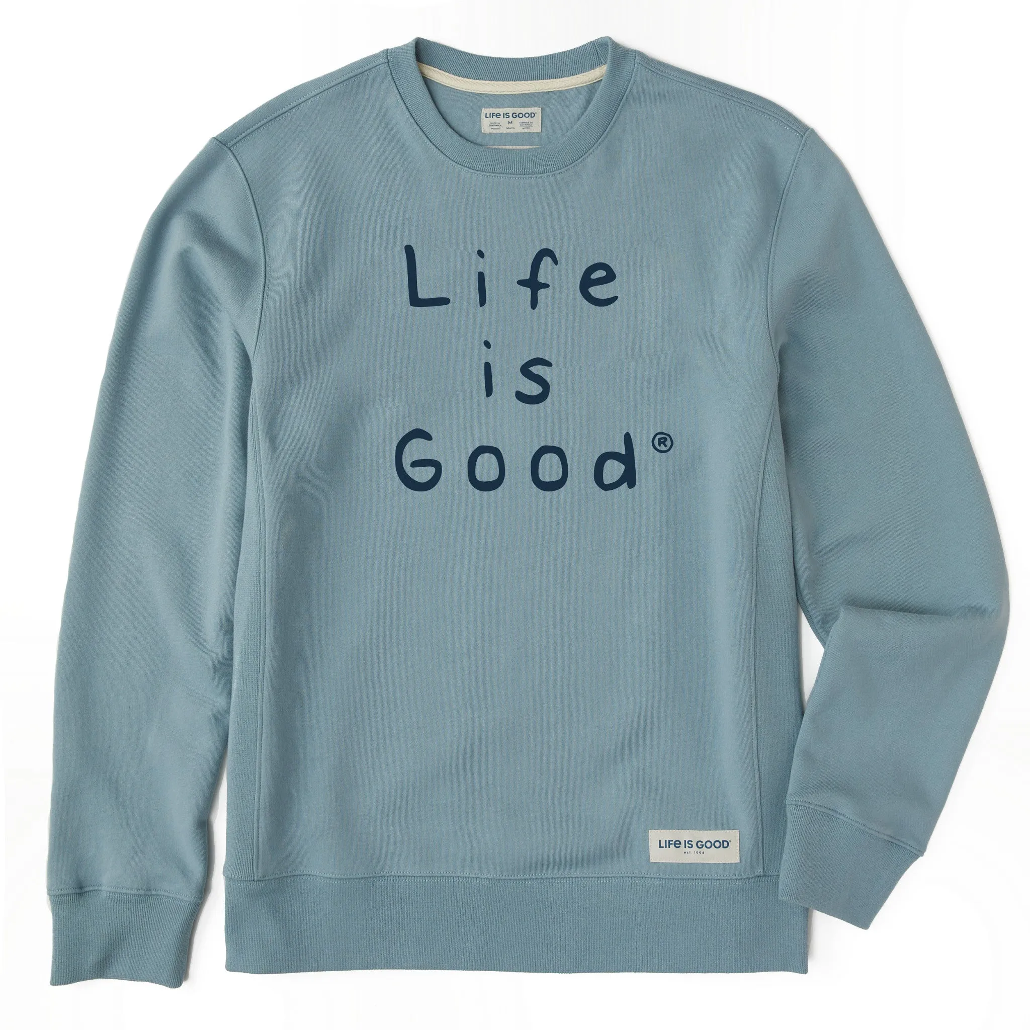 Men's Quirky Stacked LIG Simply True Fleece Crew LIFE IS GOOD