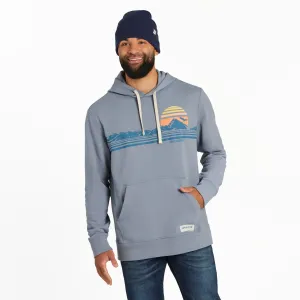 Men's Retro Mountainscape Simply True Fleece Hoodie LIFE IS GOOD