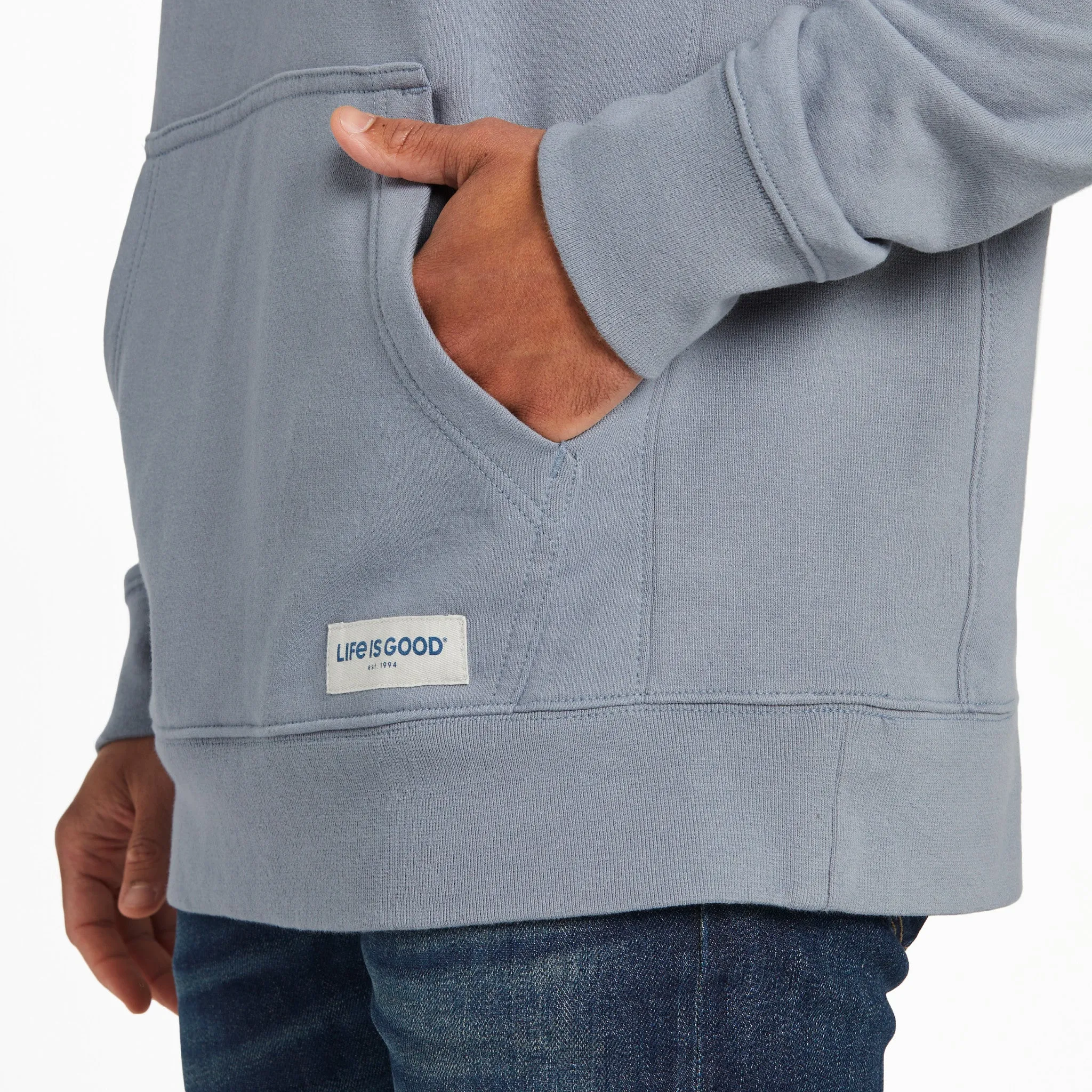 Men's Retro Mountainscape Simply True Fleece Hoodie LIFE IS GOOD