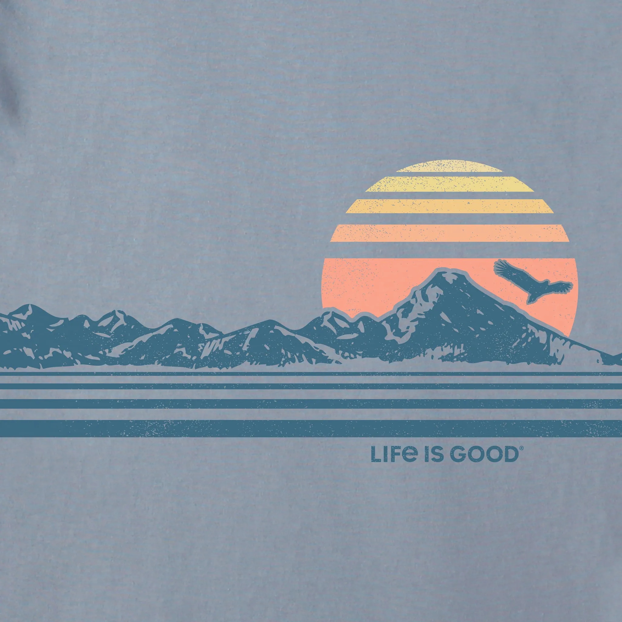 Men's Retro Mountainscape Simply True Fleece Hoodie LIFE IS GOOD