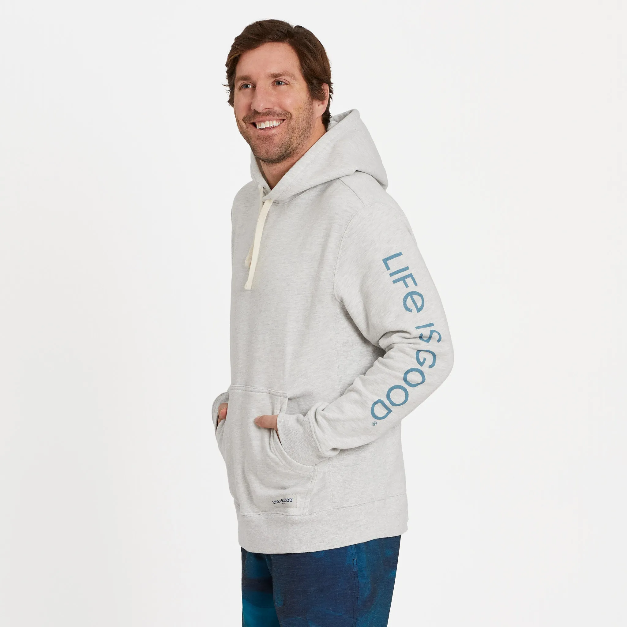 Men's Retro Palms Sun Simply True Fleece Hoodie LIFE IS GOOD