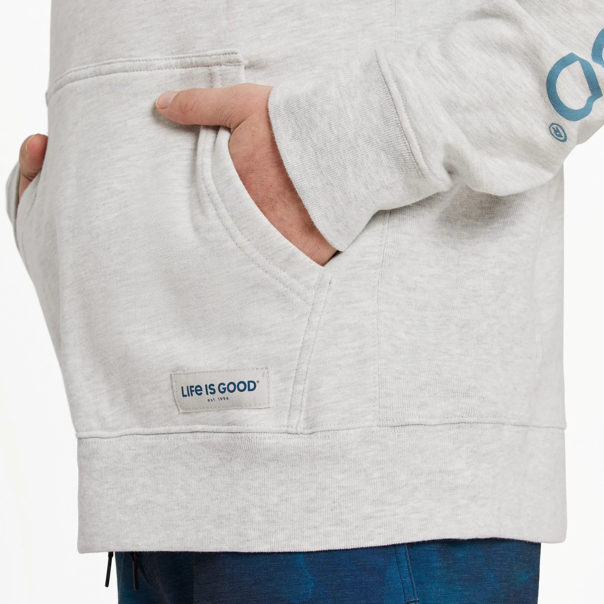 Men's Retro Palms Sun Simply True Fleece Hoodie LIFE IS GOOD