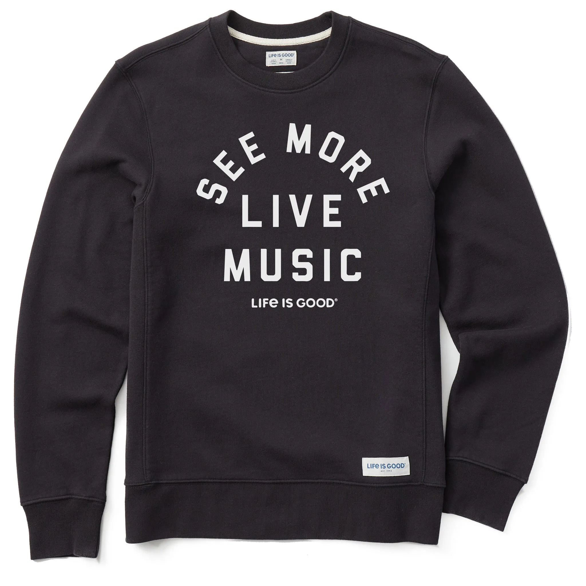 Men's See More Live Music Simply True Fleece Crew LIFE IS GOOD