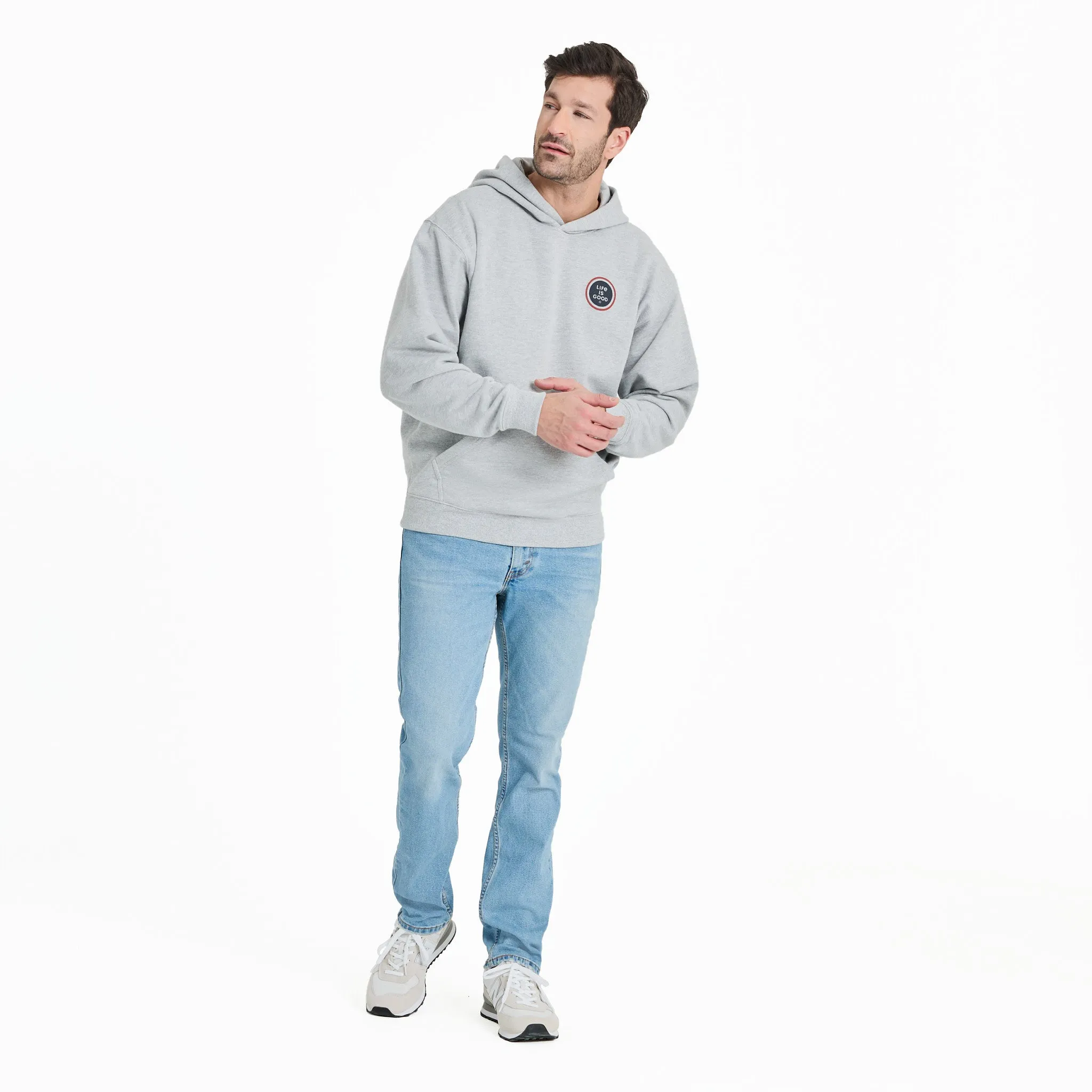 Men's Simple Coin Good Vibes Fleece Hoodie LIFE IS GOOD