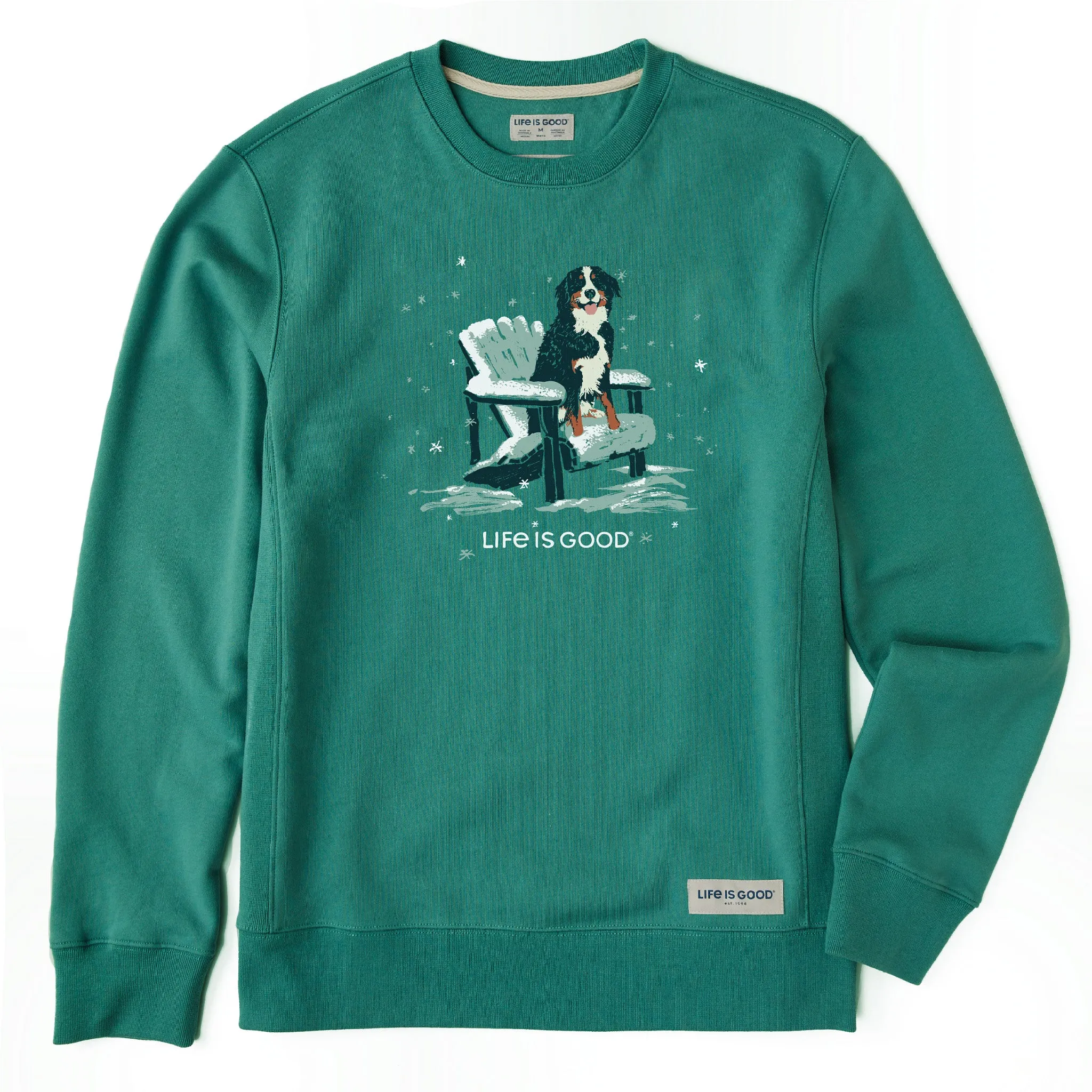 Men's Snowy Adirondack Bernese Simply True Fleece Crew LIFE IS GOOD