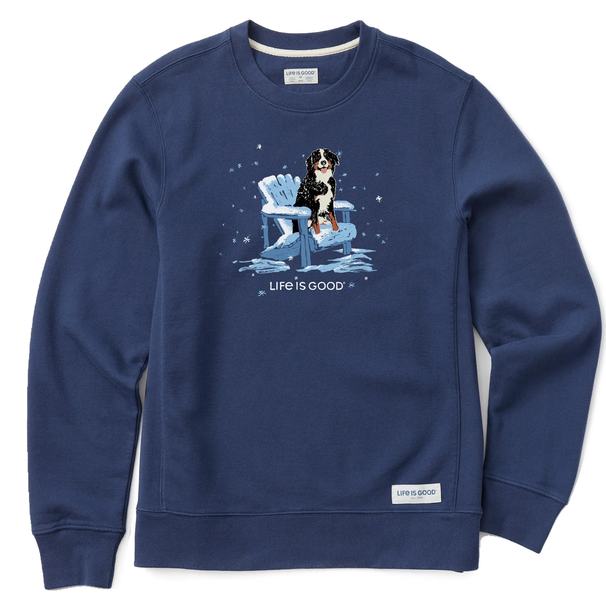 Men's Snowy Adirondack Bernese Simply True Fleece Crew LIFE IS GOOD
