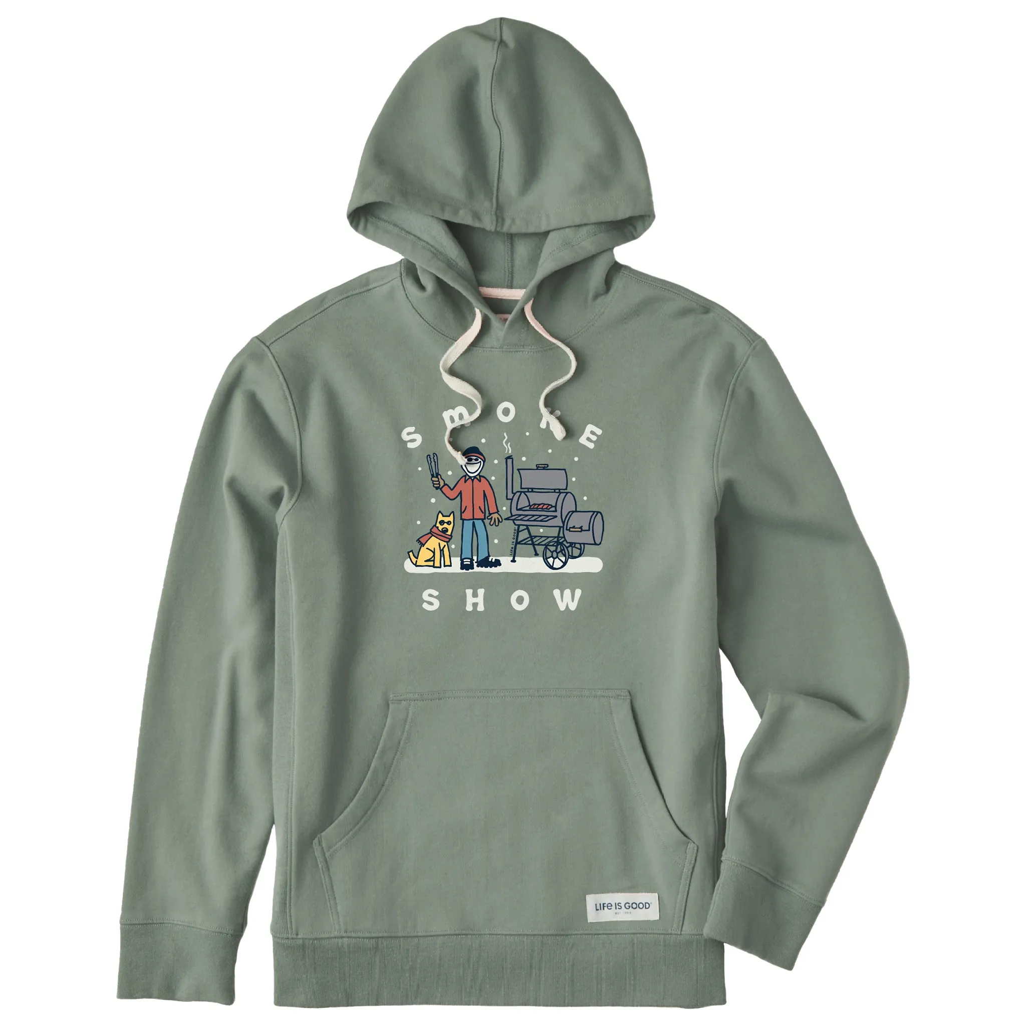 Men's Snowy Smoke Show Jake & Rocket Simply True Fleece Hoodie LIFE IS GOOD