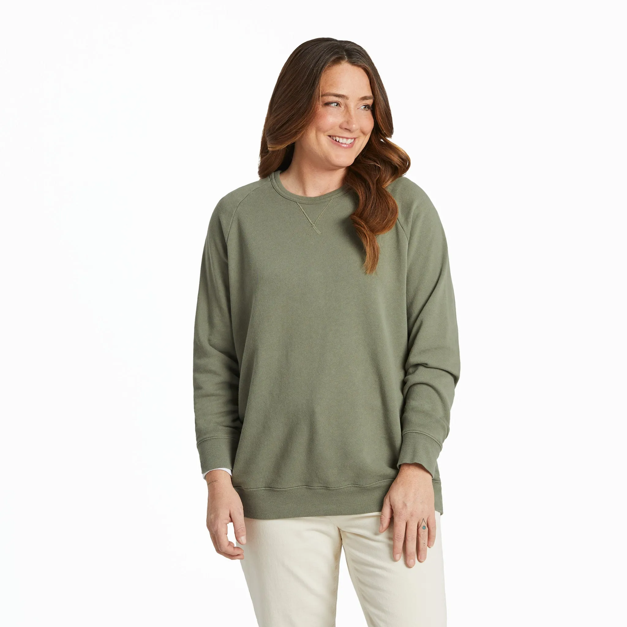 Men's Solid French Terry Crew LIFE IS GOOD