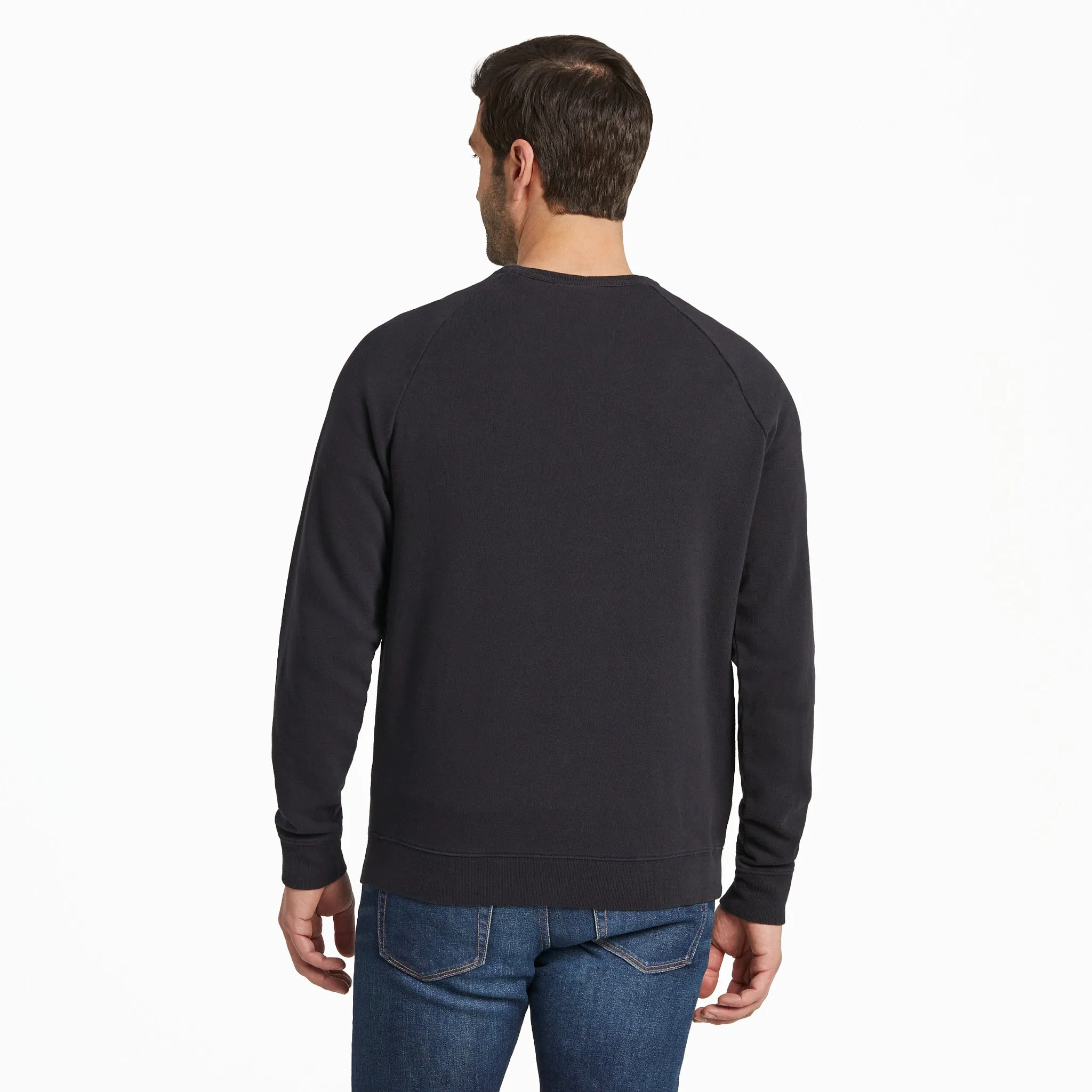 Men's Solid French Terry Crew LIFE IS GOOD