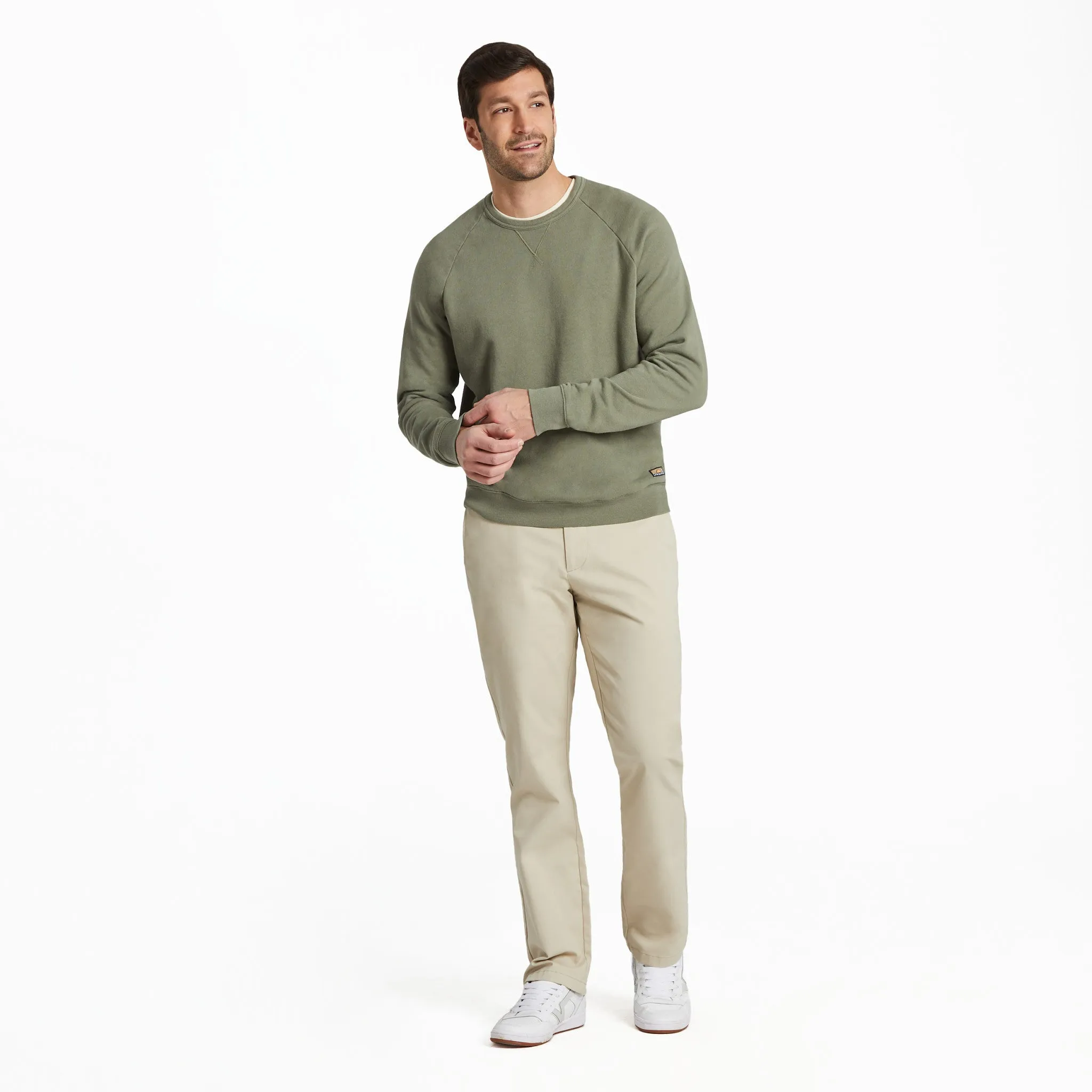 Men's Solid French Terry Crew LIFE IS GOOD