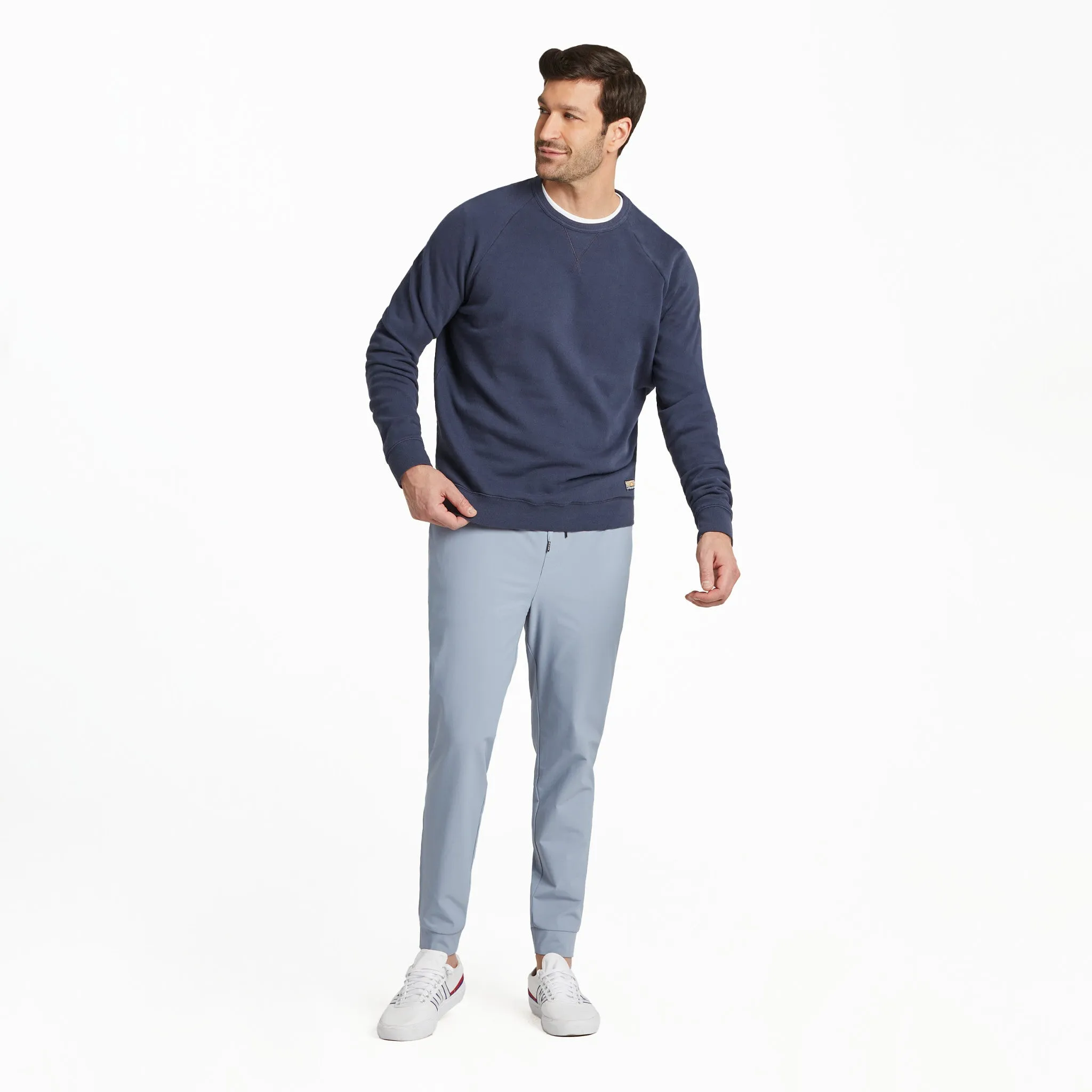 Men's Solid French Terry Crew LIFE IS GOOD