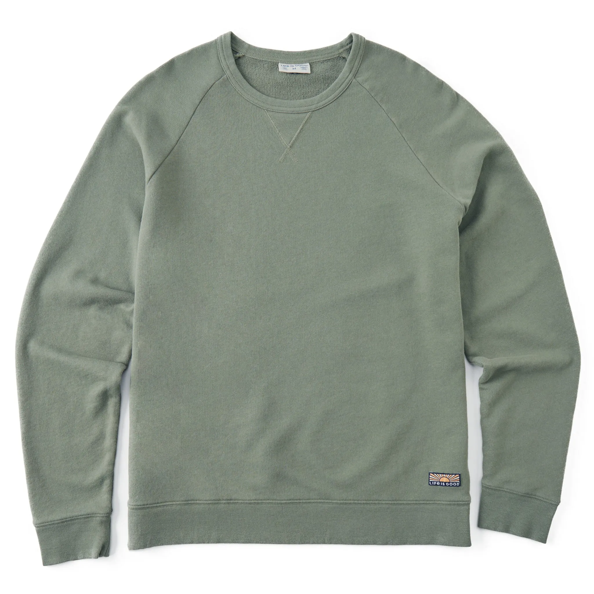 Men's Solid French Terry Crew LIFE IS GOOD