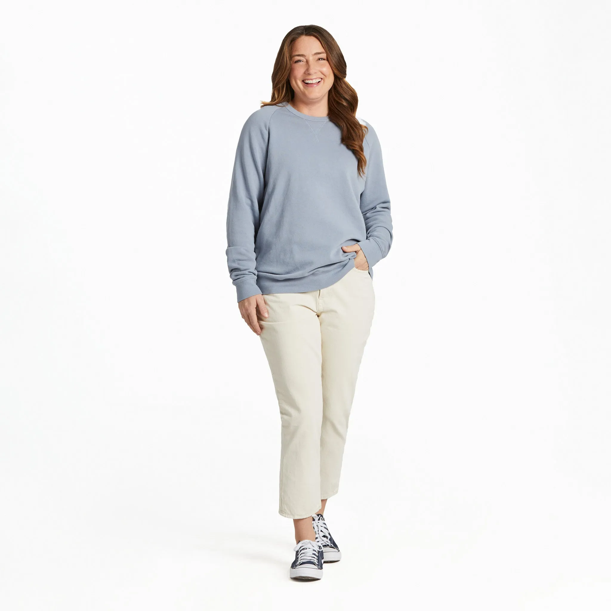 Men's Solid French Terry Crew LIFE IS GOOD
