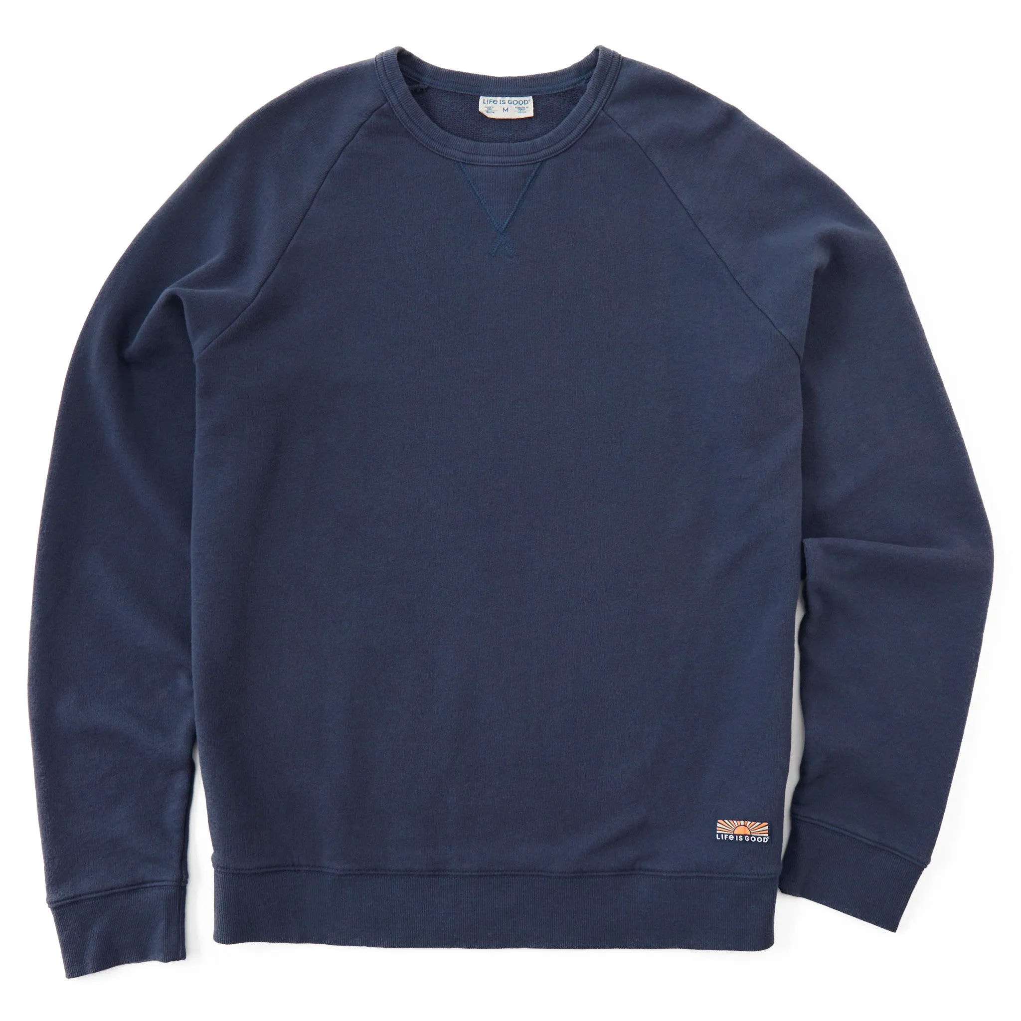 Men's Solid French Terry Crew LIFE IS GOOD