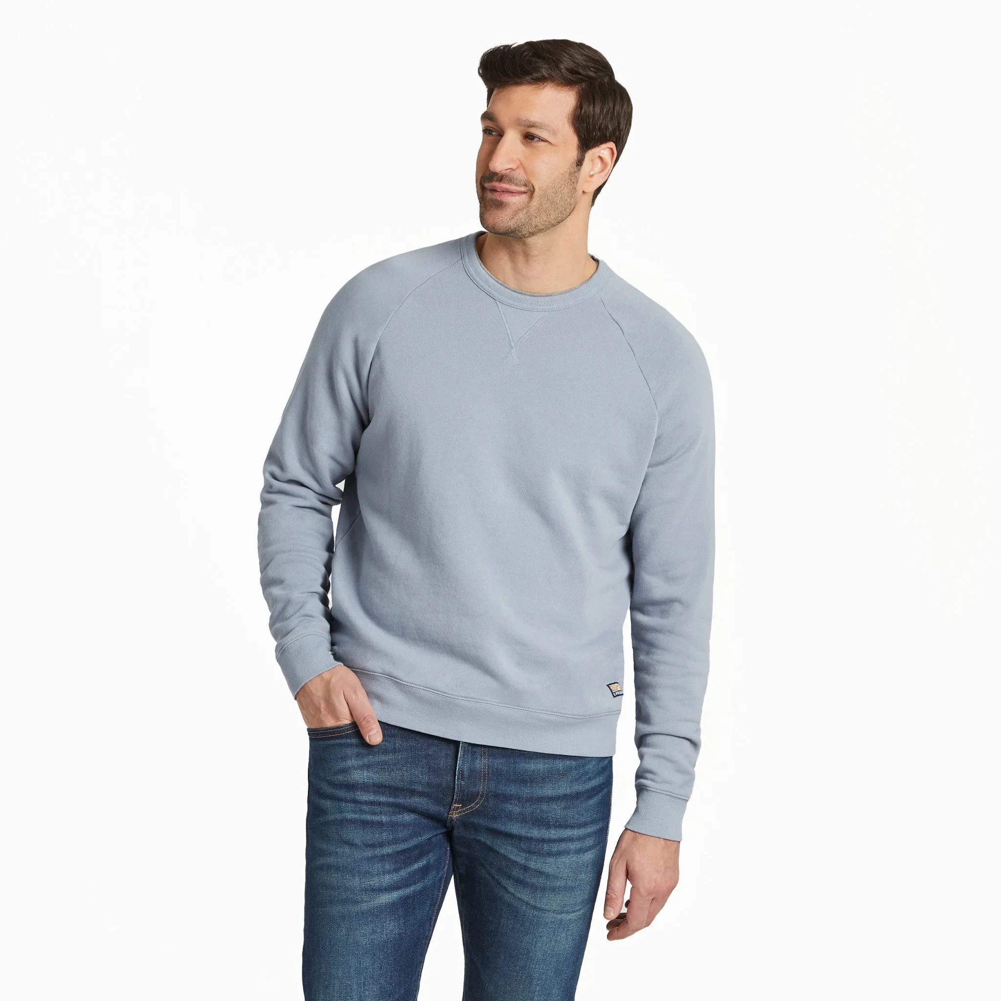 Men's Solid French Terry Crew LIFE IS GOOD