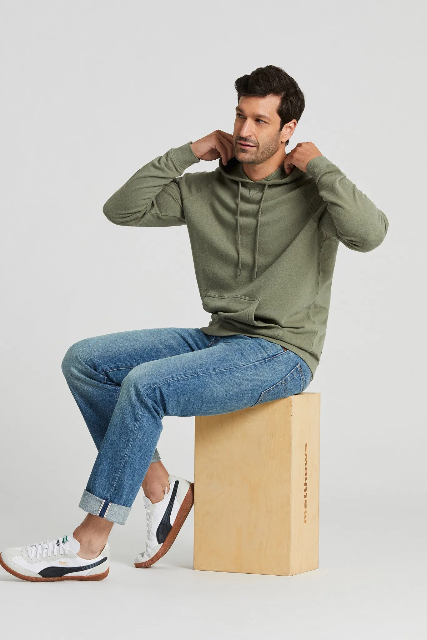 Men's Solid French Terry Pullover Hoodie LIFE IS GOOD