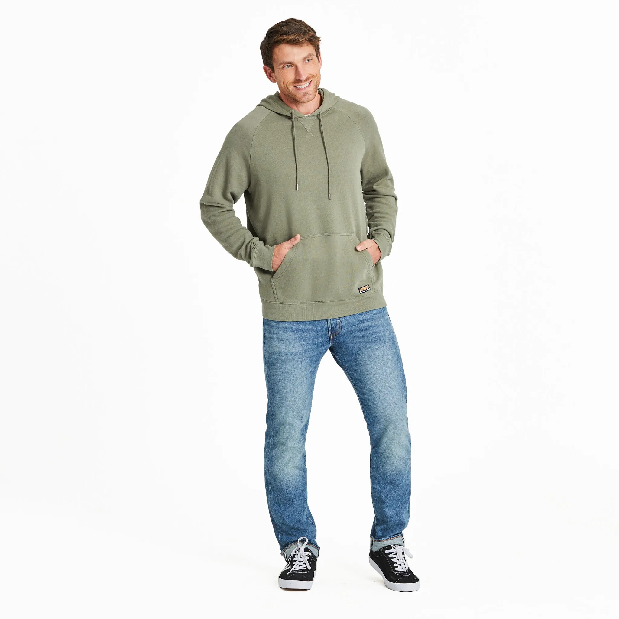 Men's Solid French Terry Pullover Hoodie LIFE IS GOOD