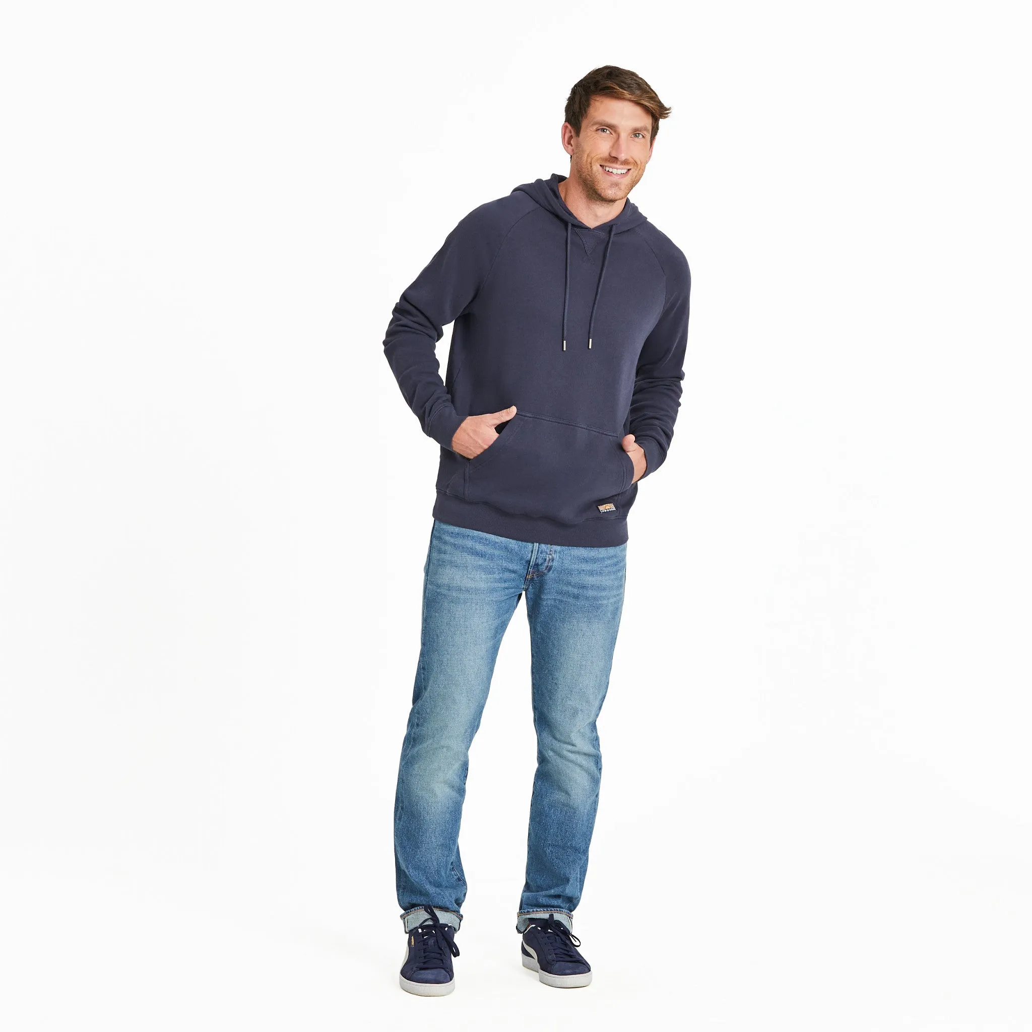 Men's Solid French Terry Pullover Hoodie LIFE IS GOOD