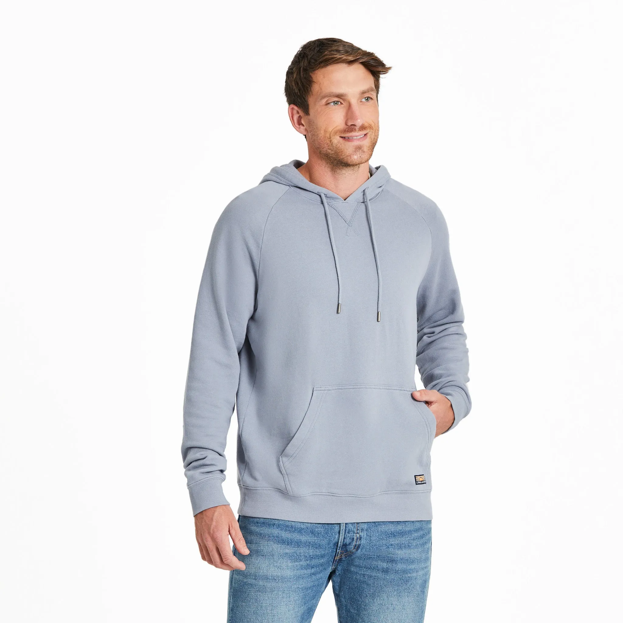 Men's Solid French Terry Pullover Hoodie LIFE IS GOOD