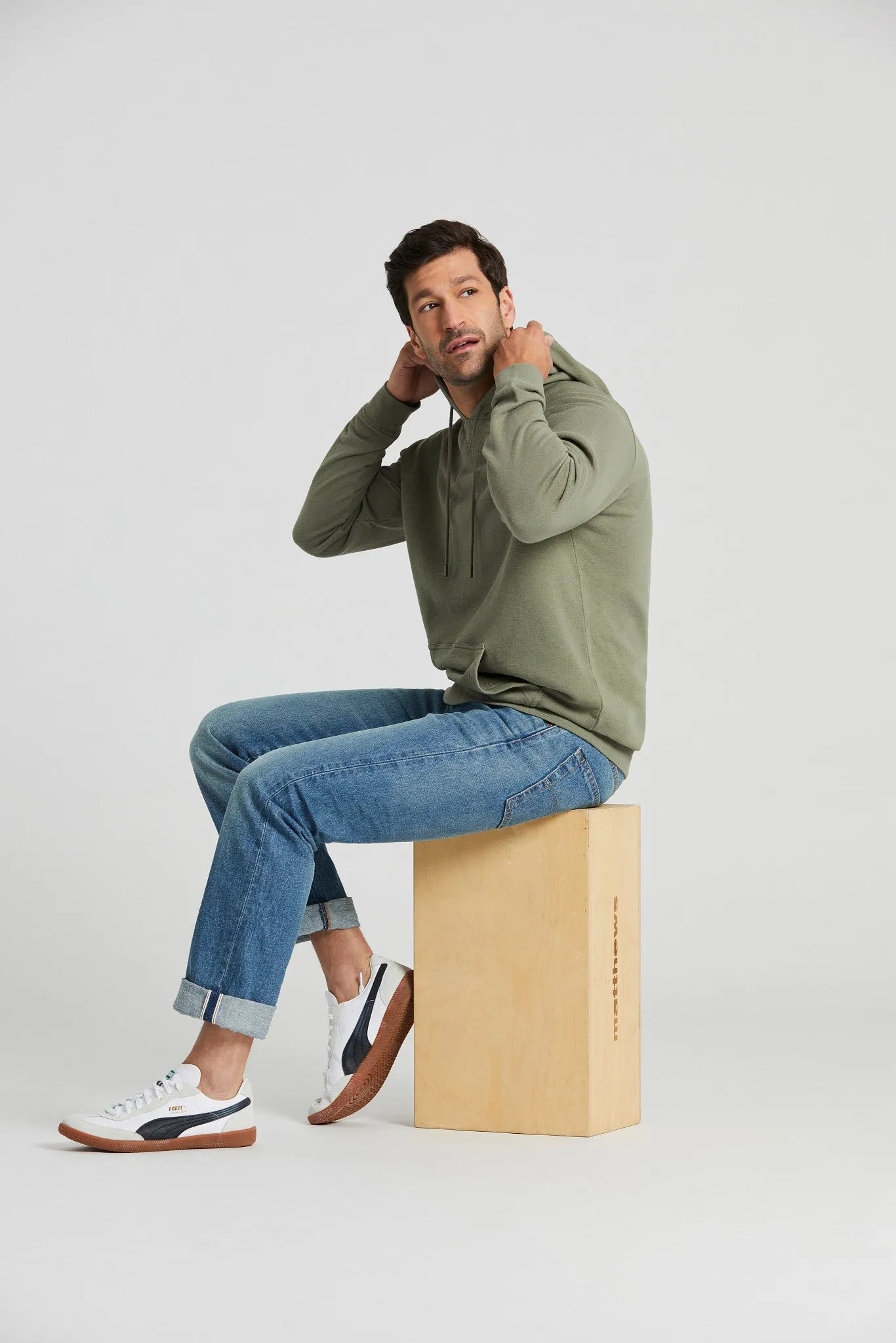 Men's Solid French Terry Pullover Hoodie LIFE IS GOOD