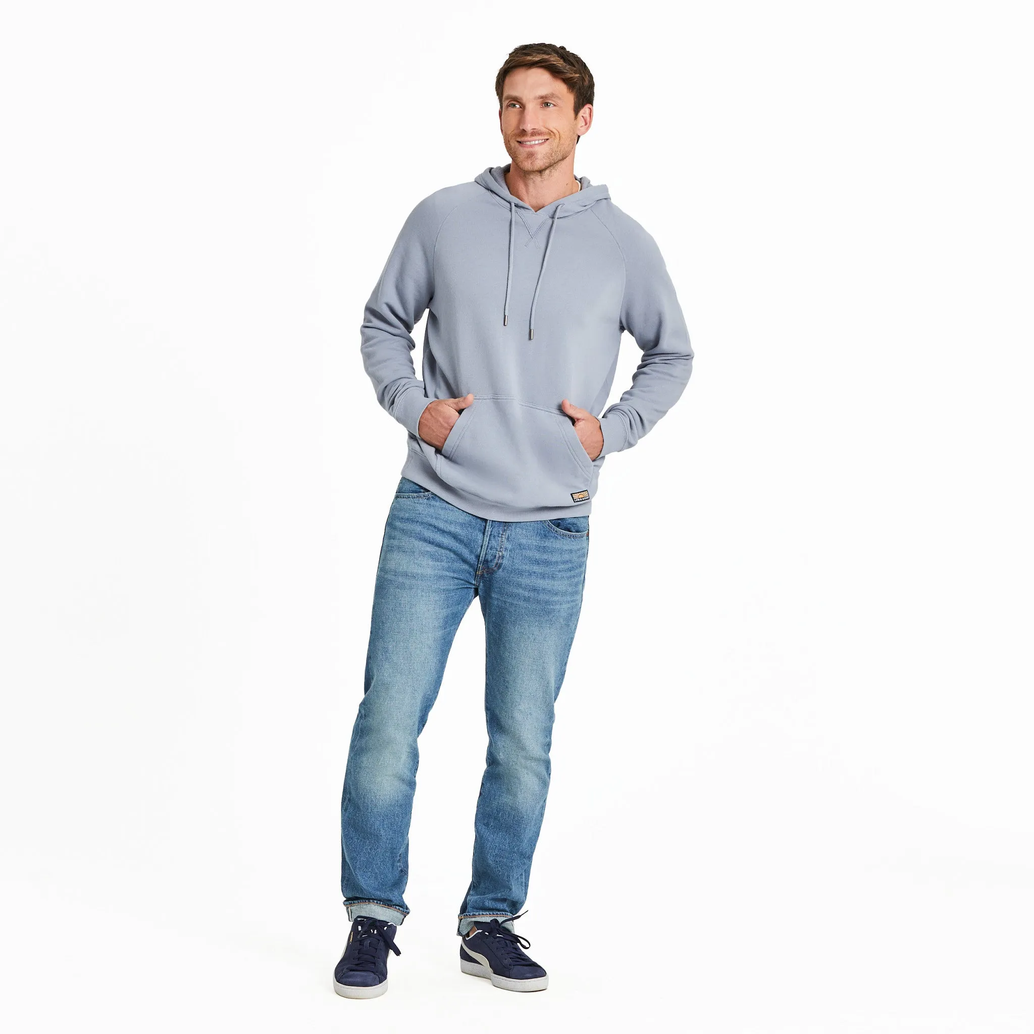 Men's Solid French Terry Pullover Hoodie LIFE IS GOOD